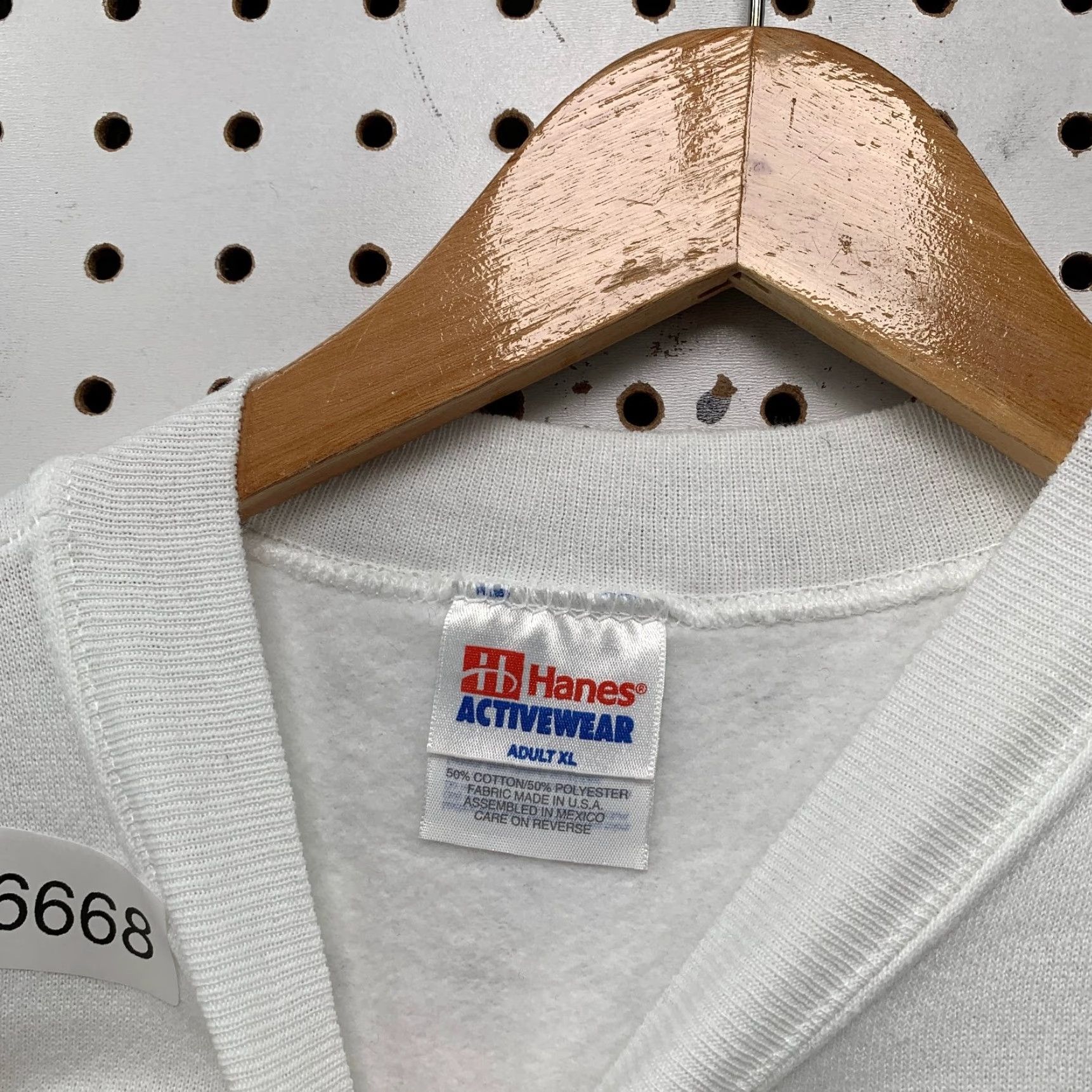 Hanes VINTAGE Hanes Sweatshirt Hockey Mens XL White 90s Knit Fleece Coaches Known Score USA Mens Size US XL / EU 56 / 4 - 2 Thumbnail