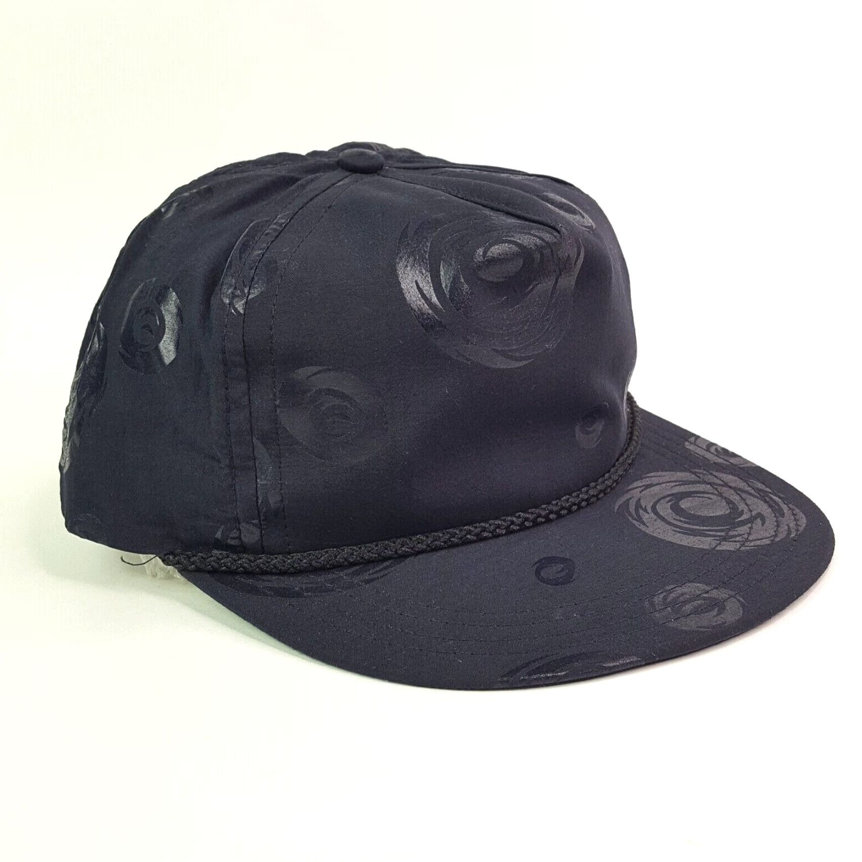 Vintage VINTAGE Town Talk Trucker Hat Men's Adjustable Black USA Made Onyx 80s 90s Retro Cap Mock Swirl Embroidered Breathable Lightweight Size ONE SIZE - 2 Thumbnail