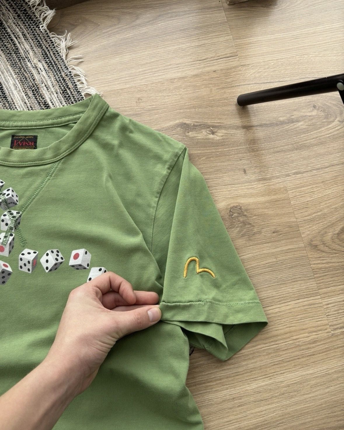 Evisu Vintage Evisu Y2K big logo green distressed tee Size US L / EU 52-54 / 3 - 7 Thumbnail