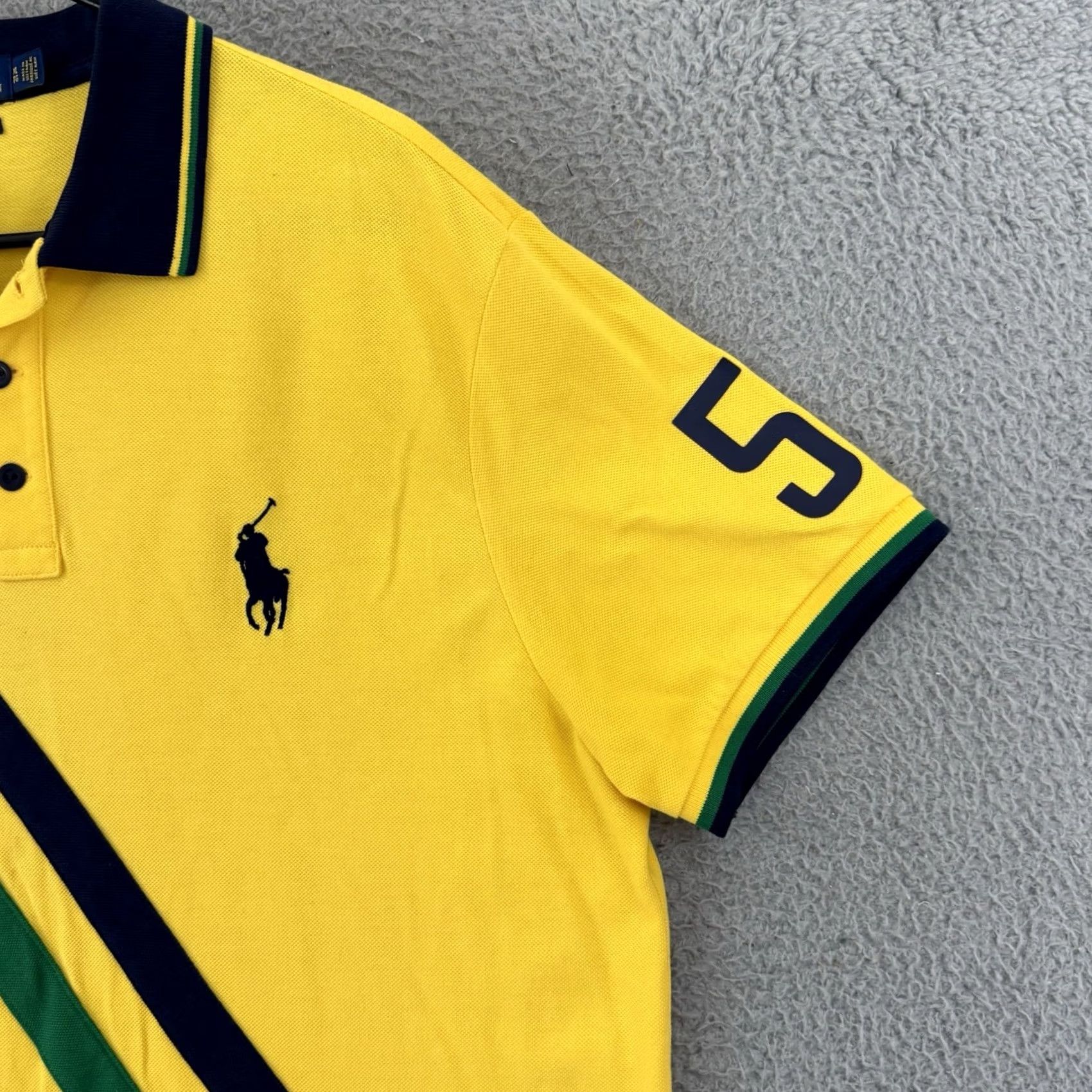 Polo Ralph Lauren VINTAGE Polo Ralph Lauren Brasil Shirt Mens XL Yellow Polo Custom Slim Fit Short Sleeve Size US XL / EU 56 / 4 - 5 Thumbnail