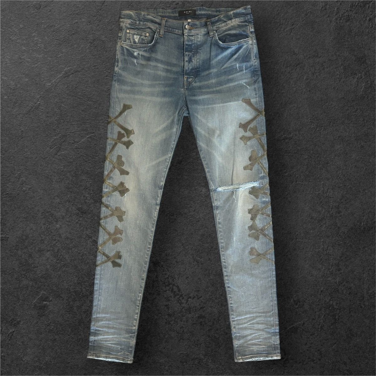 Amiri AMIRI CAMO BONES DENIM PANTS SIZE 36 Size US 36 / EU 52 - 1 Thumbnail