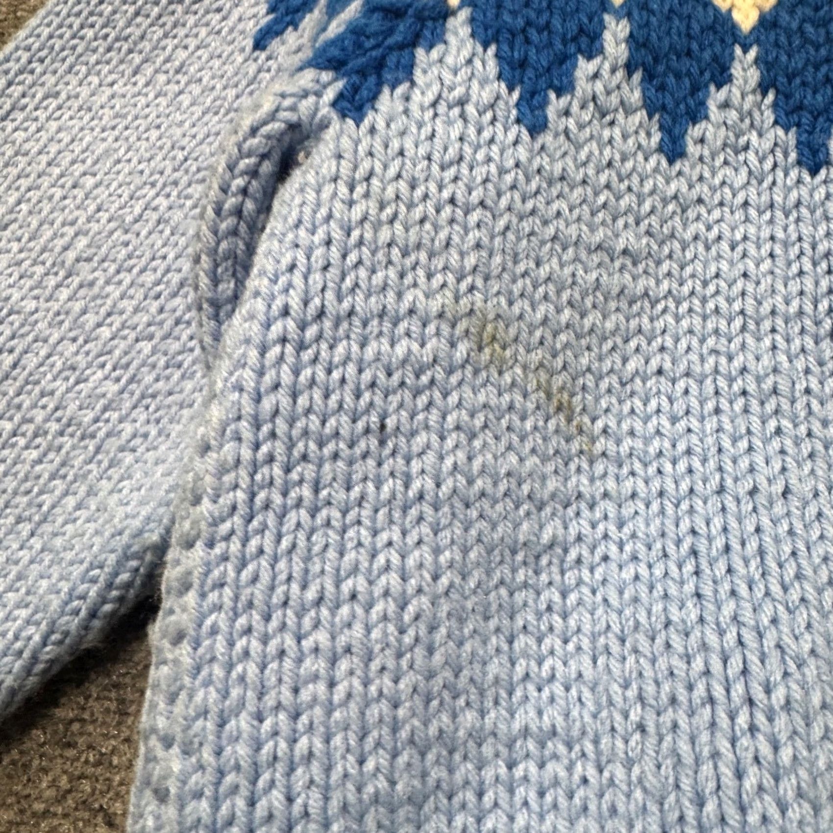 The Unbranded Brand VINTAGE Cardigan Sweater Men's M Blue Wool Distressed C&C Knit Stained Distressing C&C Cardigan Men Size US M / EU 48-50 / 2 - 7 Thumbnail