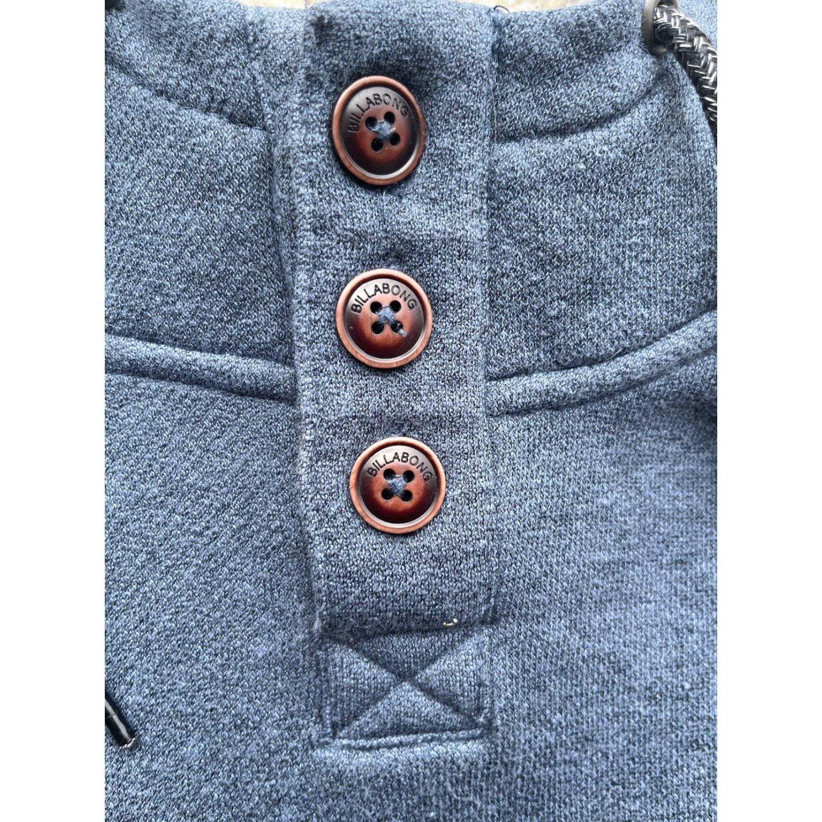 Billabong Billabong Hoodie Shirt Mens S Blue Solid Henley Pocket Surf Winter Warm Size US S / EU 44-46 / 1 - 3 Thumbnail