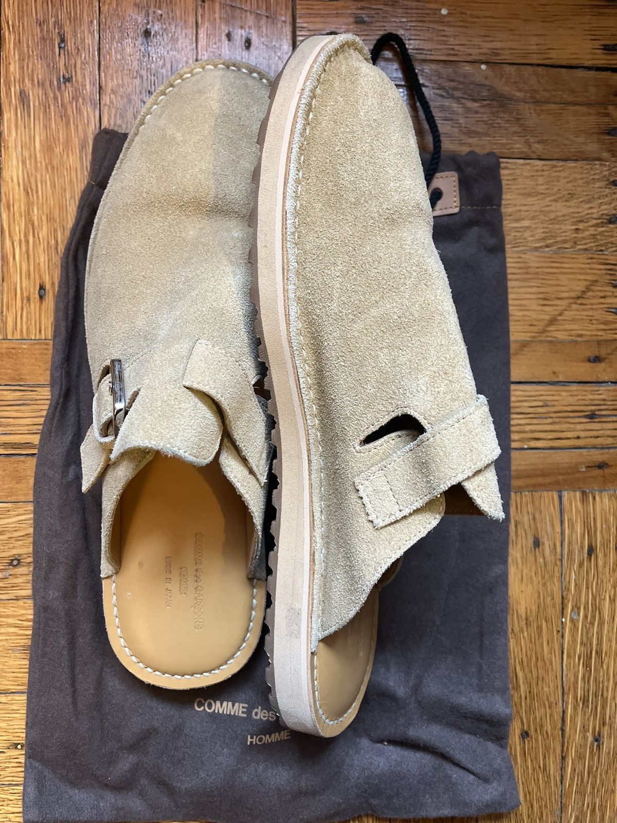 Comme des Garcons × Comme des Garcons Homme COMME des GARÇONS HOMME tan suede buckled slides Size US 10 / EU 43 - 2 Thumbnail