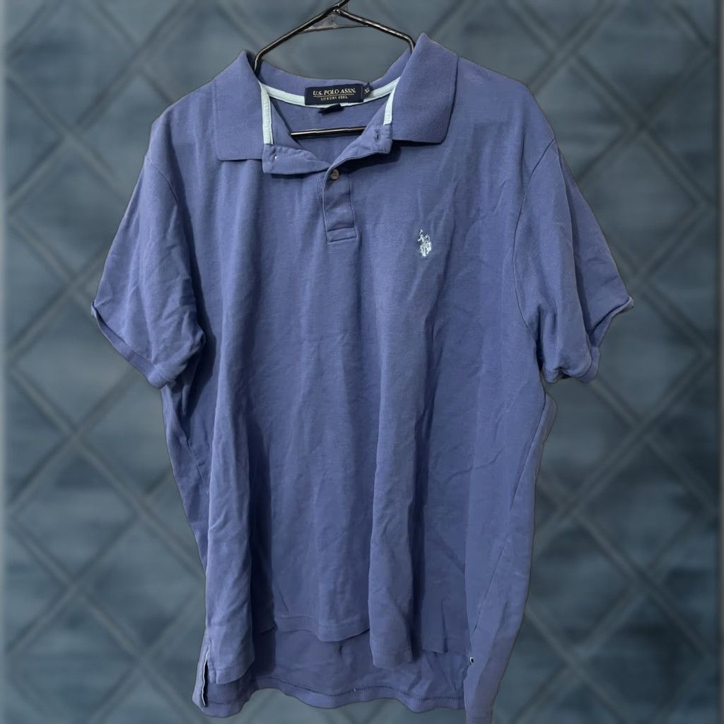 U.S. Polo Assn. U.S. Polo Assn Polo Shirt Men XL Light Blue 100% Cotton Short Sleeve Logo Luxury Feel Mens Size US XL / EU 56 / 4 - 1 Thumbnail