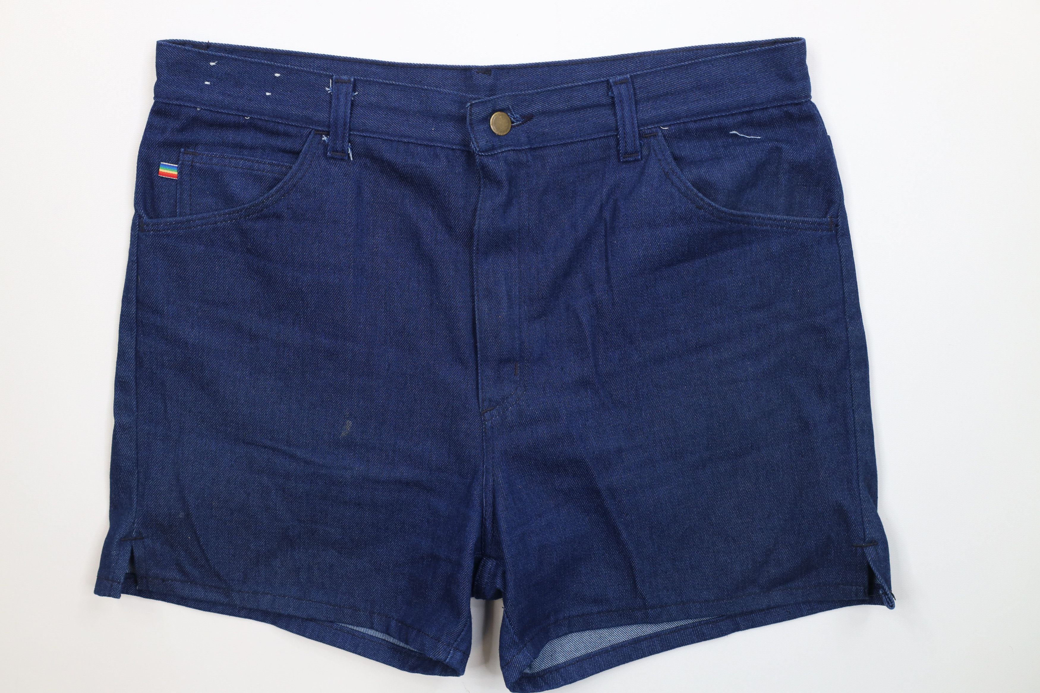 Vintage Vintage 70s Streetwear Above Knee Denim Shorts Blue USA Size US 36 / EU 52 - 1 Thumbnail