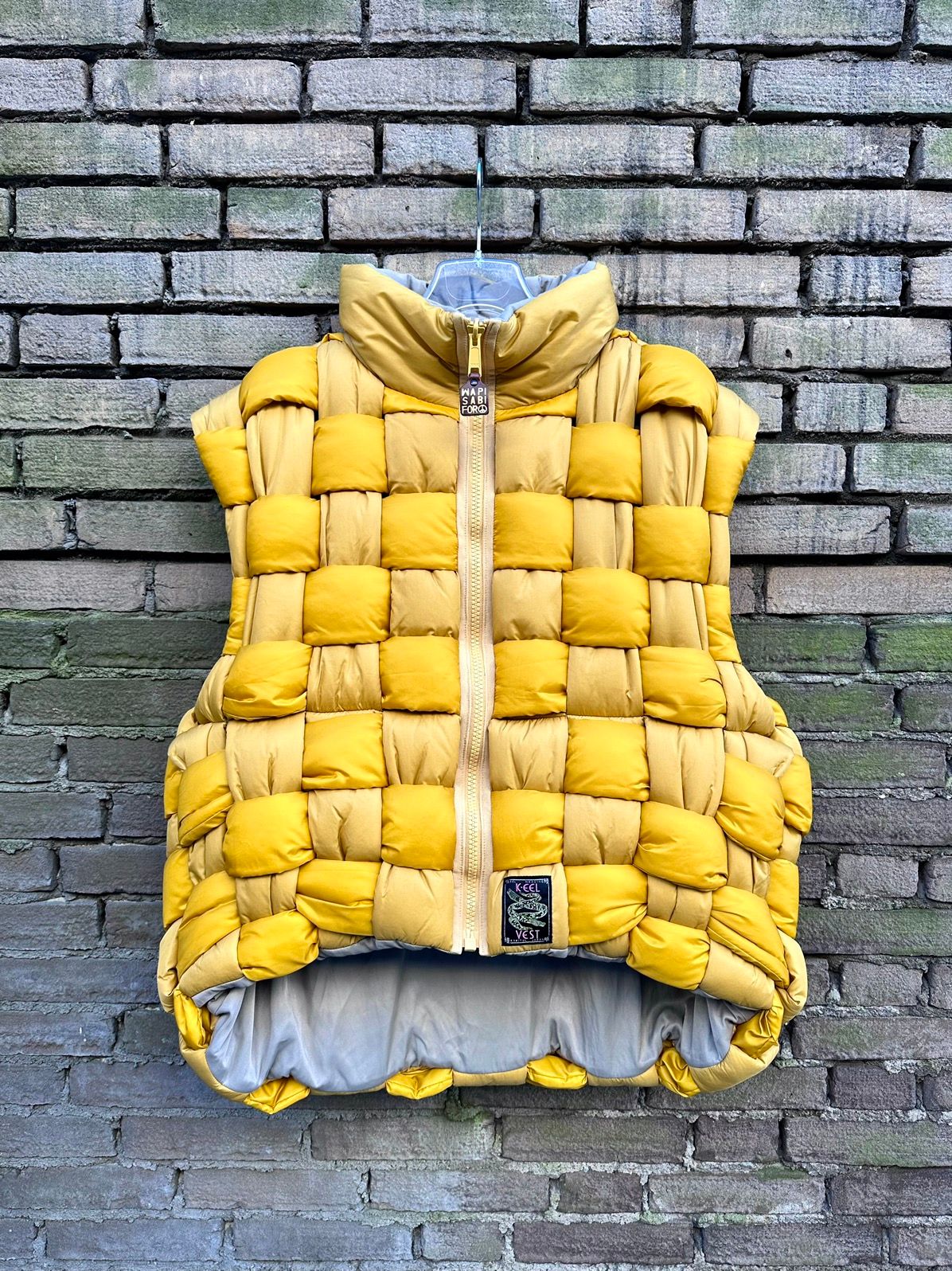 Pre-owned Kapital F/w'23 Keel Ocher Nylon Weaving Vest In Yellow