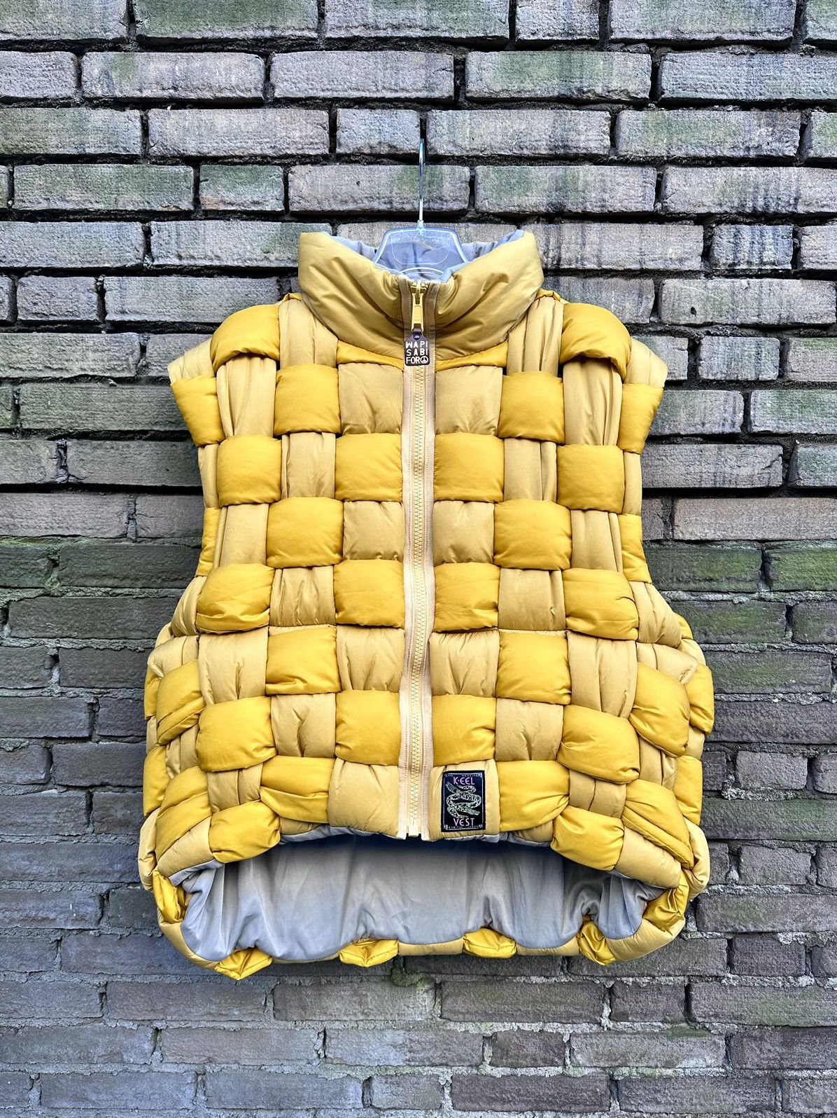 image of Kapital F/w’23 Keel Ocher Nylon Weaving Vest in Yellow, Men's (Size Large)