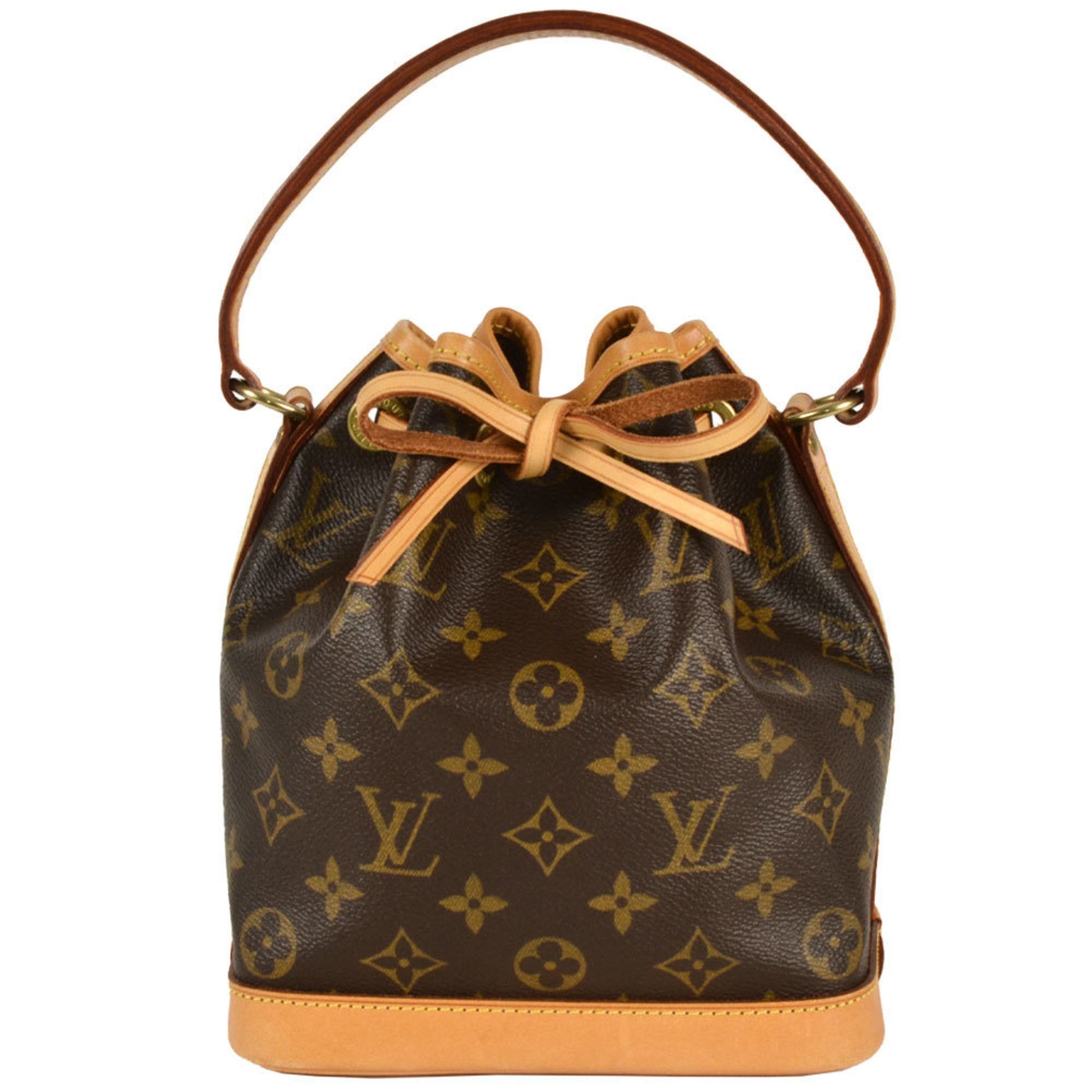 Louis Vuitton Mini Noe Shoulder Bag Monogram Canvas M42227 Brown Ar0064 Women's