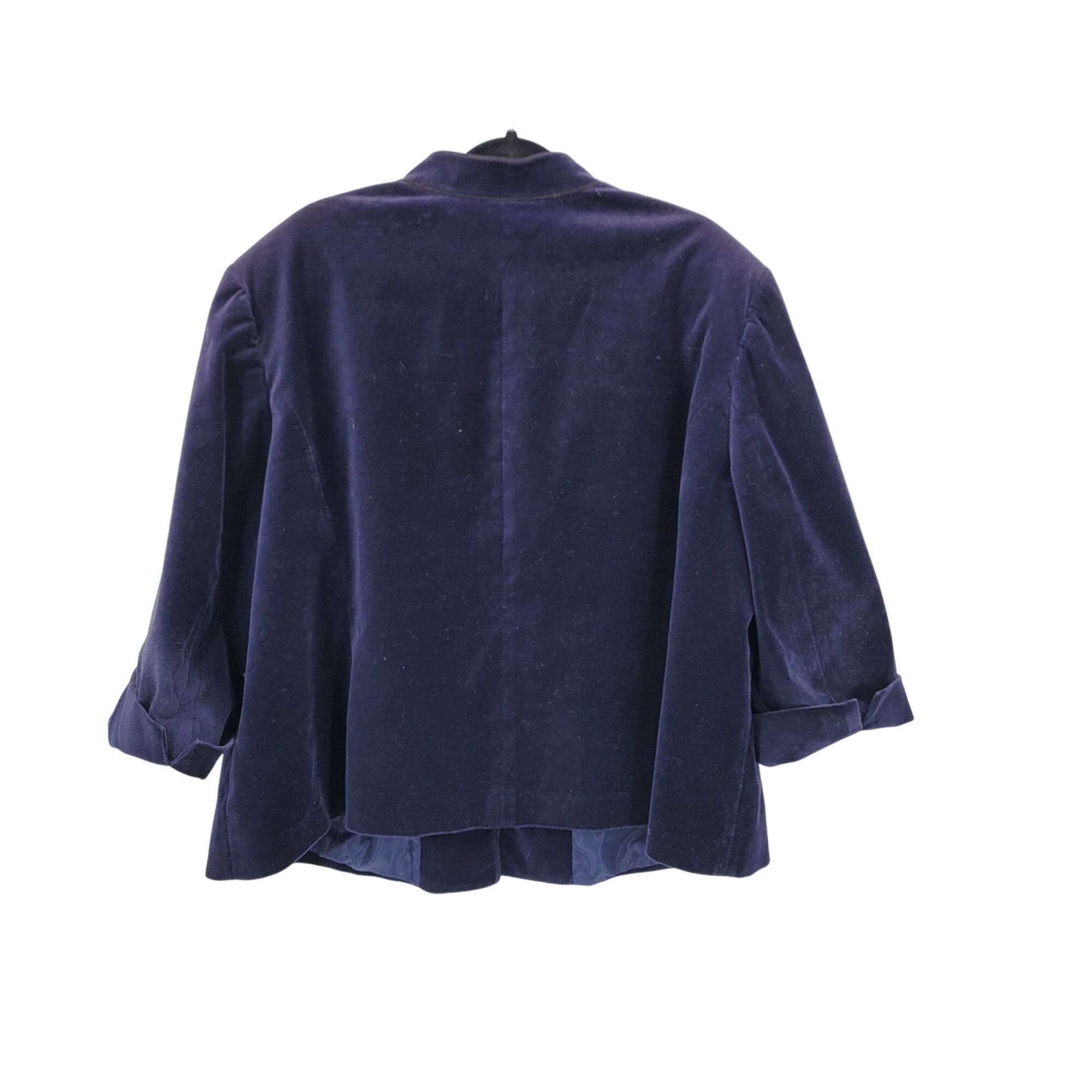 Other Alex Marie Womens Navy Blue Velour Band Blazer Jacket Sz 24W Size 3XL / US 20-22 - 2 Thumbnail