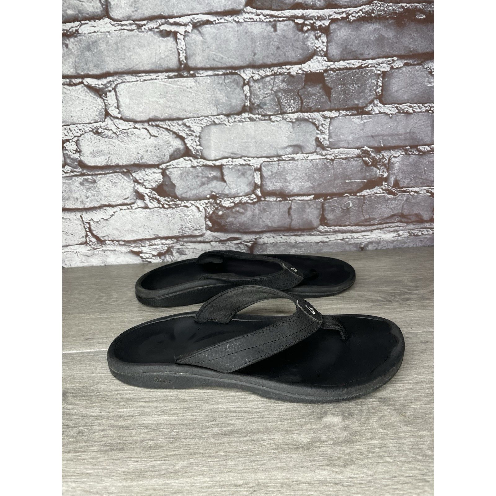 Olukai Olukai Ohana Black Synthetic Flip Flop Thong Beach Sandals W Size US 8 / IT 38 - 16 Thumbnail