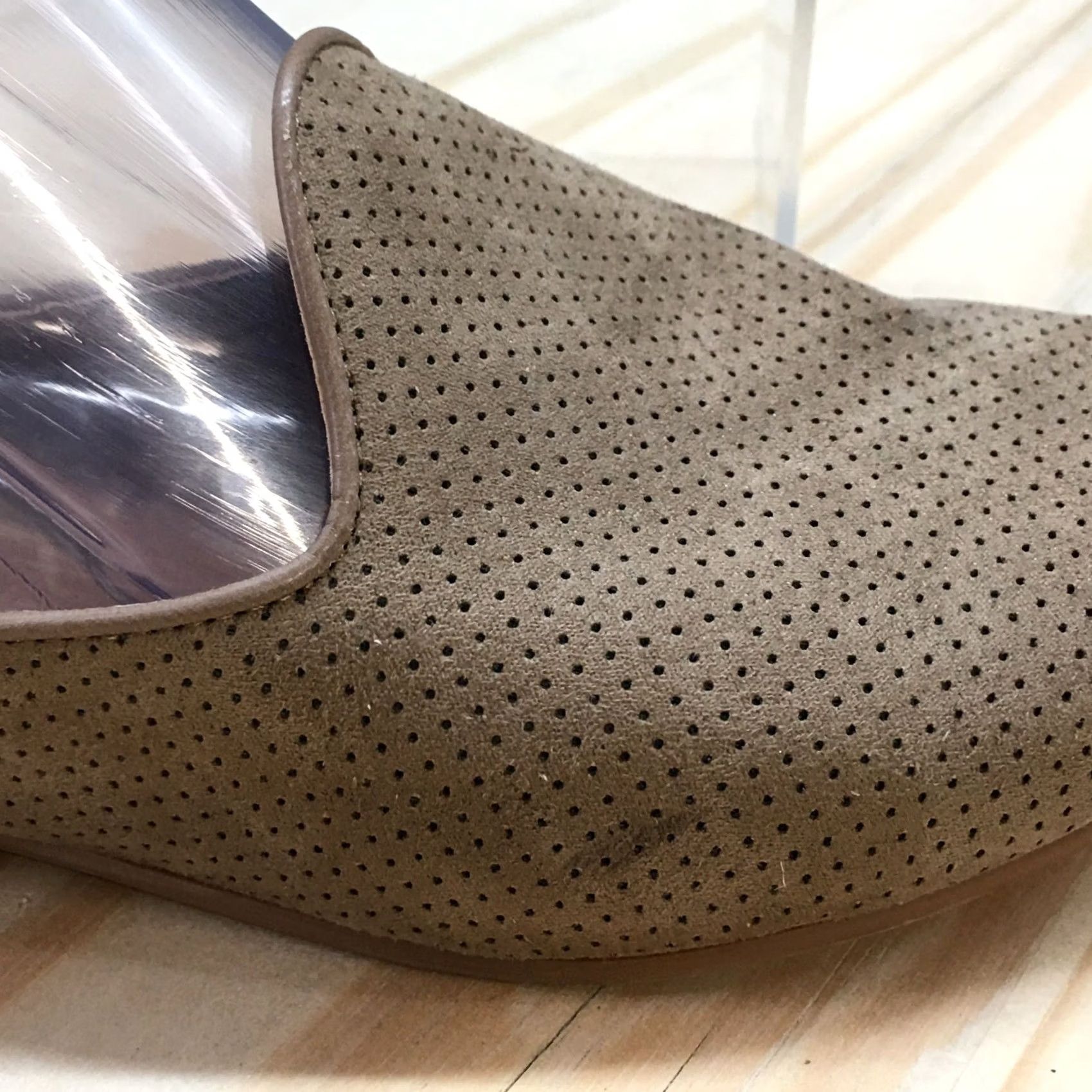 Vintage Universal Thread Sandals Womens Casual Slip On Pointed Toe Mules Brown Fabric Size US 7 / IT 37 - 3 Thumbnail
