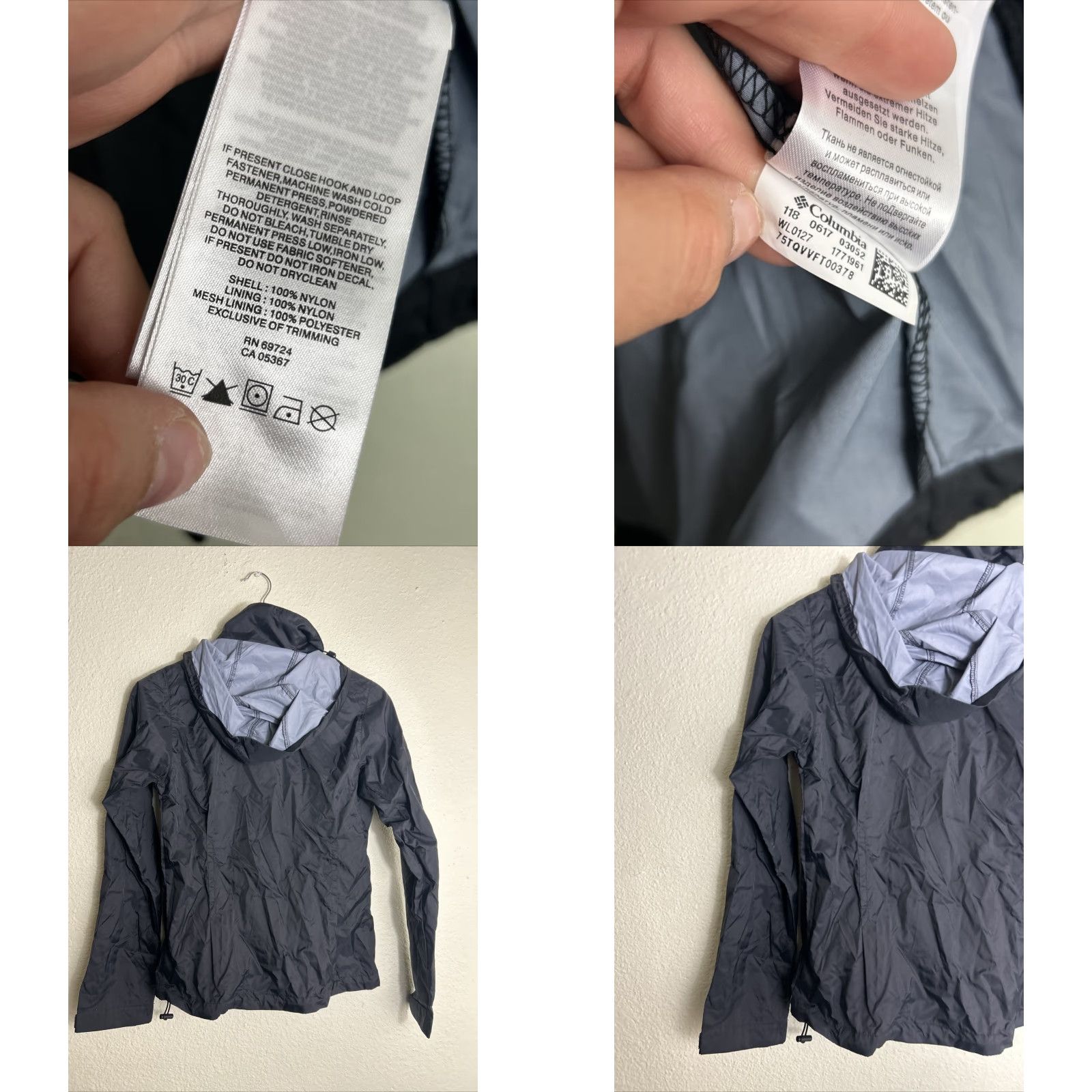 Vintage Columbia Jacket Womens XS Black Packable Switchback IV Rain Coat Nylon Solid 19” 24” Size XS / US 0-2 / IT 36-38 - 9 Thumbnail