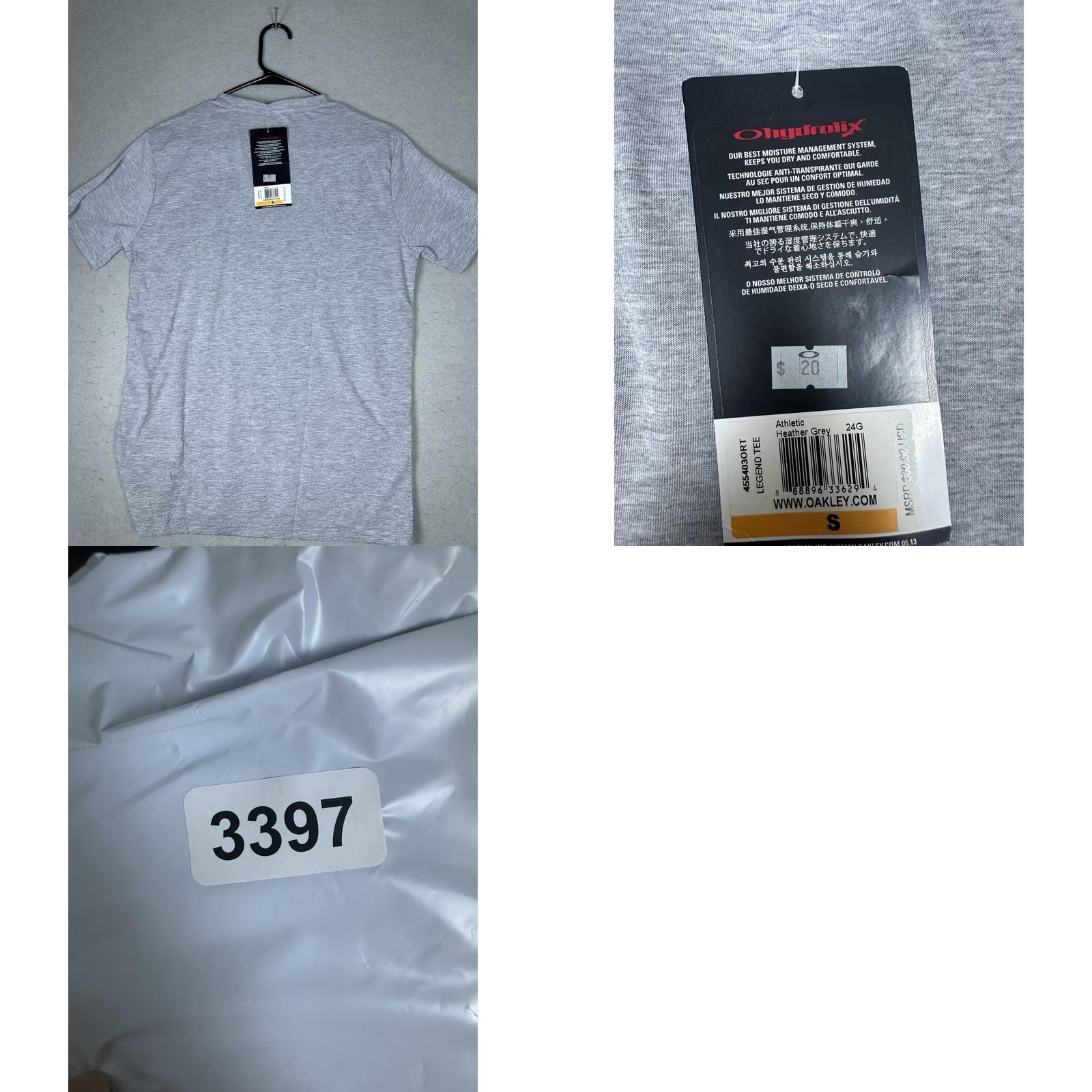 Oakley Oakley Shirt Mens Small Heather Grey Legend Tee Hydrolix Moisture Wicking New Size US S / EU 44-46 / 1 - 8 Thumbnail