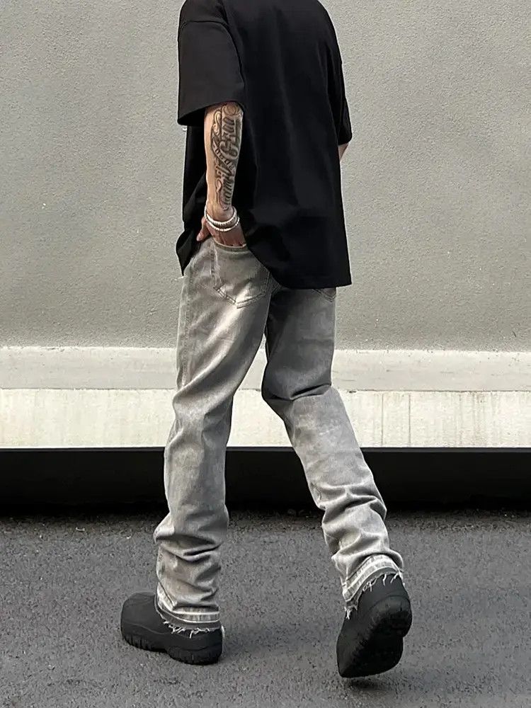 Japanese Brand × Jean Straight tube washed smoke grey jeans Size US 30 / EU 46 - 3 Thumbnail