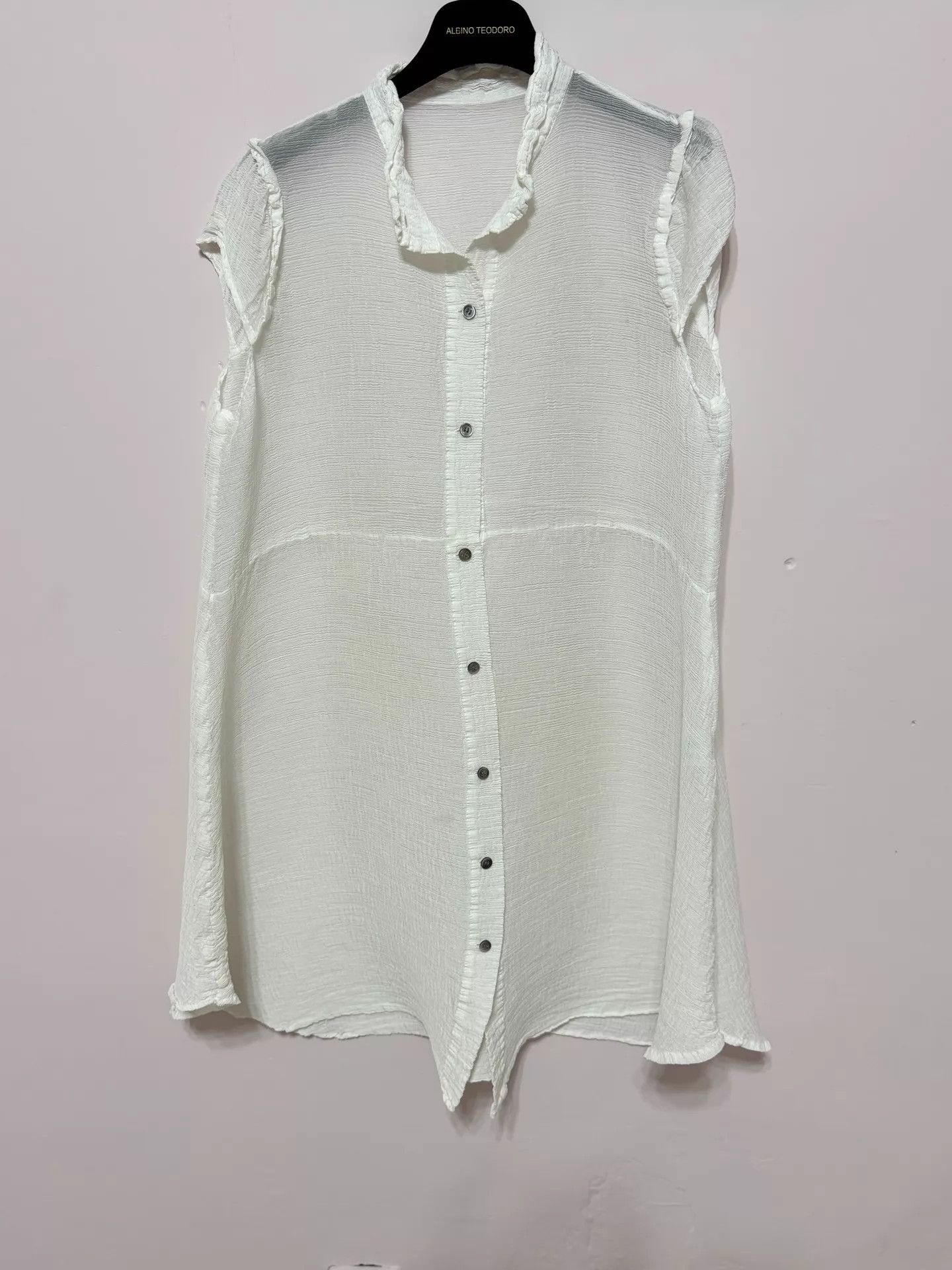 Issey Miyake Issey Miyake me White Pleated Relaxed A-Line Dress Coat Size ONE SIZE - 1 Thumbnail