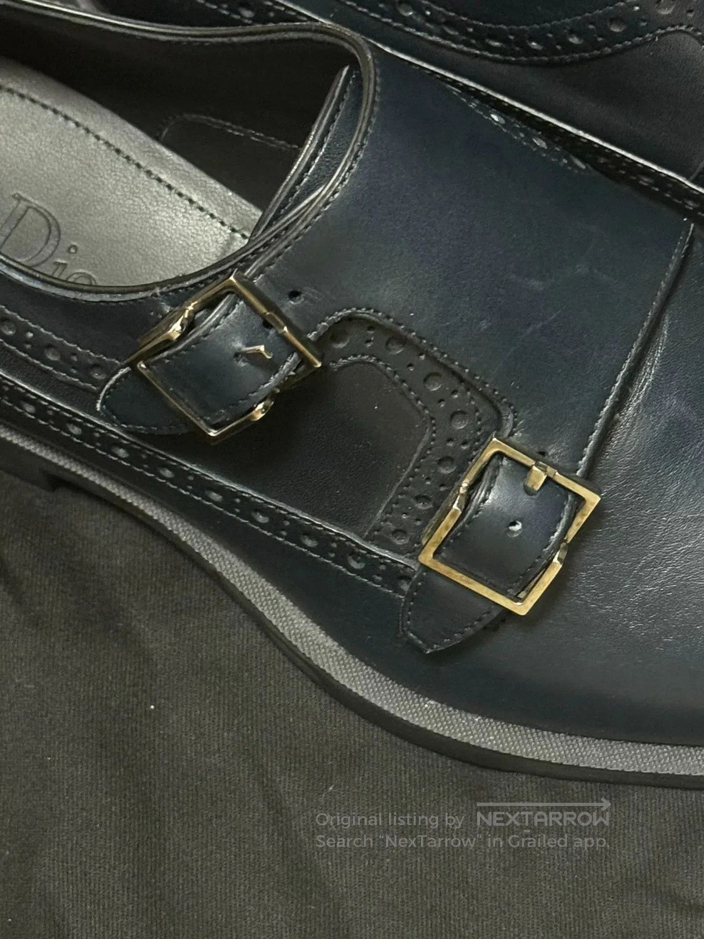 Dior Diorhomme Men's Double Buckle Leather Shoes. Size US 6 / EU 39 - 2 Thumbnail