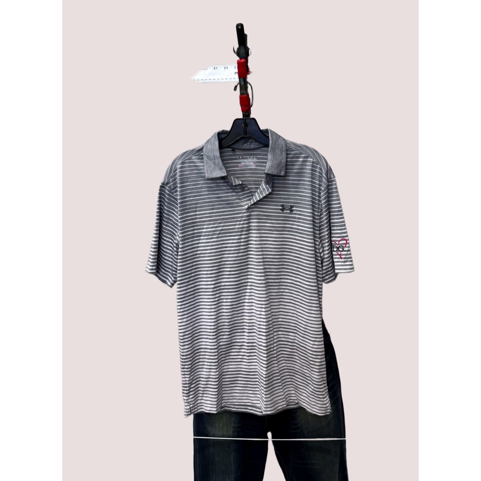 Under Armour Under Armour POLO SHIRT Men Medium M Gray Stripe DG Heart Size US M / EU 48-50 / 2 - 1 Thumbnail