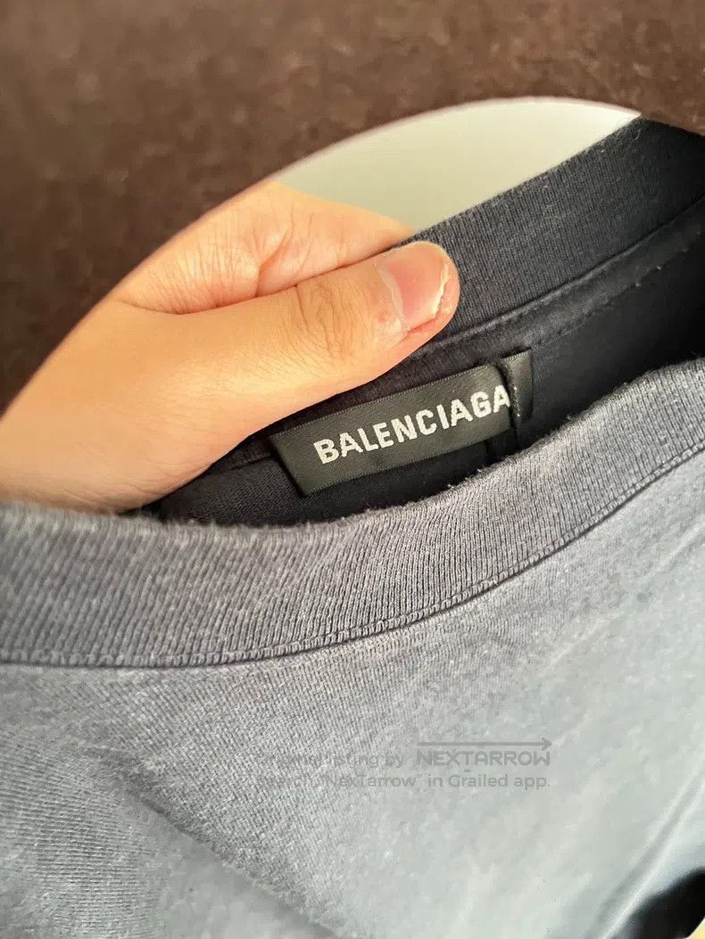 Balenciaga Balenciaga Back logo washed blue short-sleeved Size US S / EU 44-46 / 1 - 4 Thumbnail