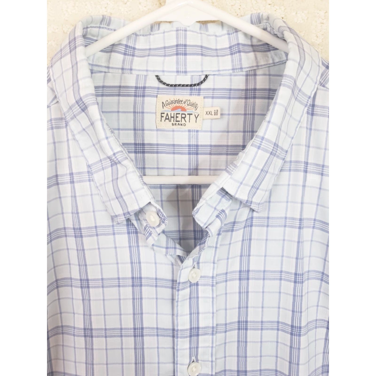 Faherty Faherty Button-Up Shirt Plaid Multicolor 100% Cotton Long Sleeve XL/XXL Regular Fit Mens Size US XXL / EU 58 / 5 - 4 Thumbnail