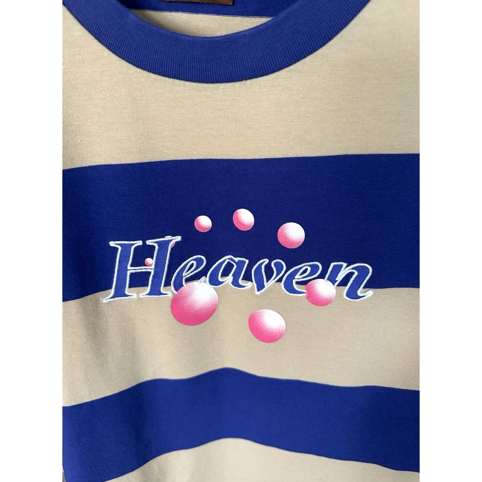 Heaven by Marc Jacobs Heaven by Marc Jacobs T-Shirt Long Sleeve Graphic Multicolor XL Mens Unisex Adults Beige Blue Striped Pattern 90s (Very RARE) Size XL / US 12-14 / IT 48-50 - 2 Thumbnail