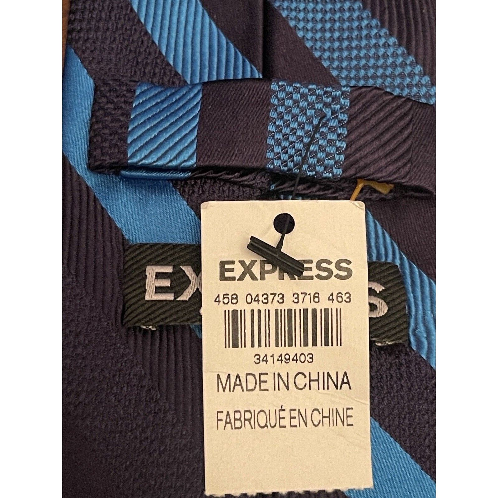 Express Express Blue 100% Silk Men’s Neck Tie Made In China Size ONE SIZE - 8 Thumbnail