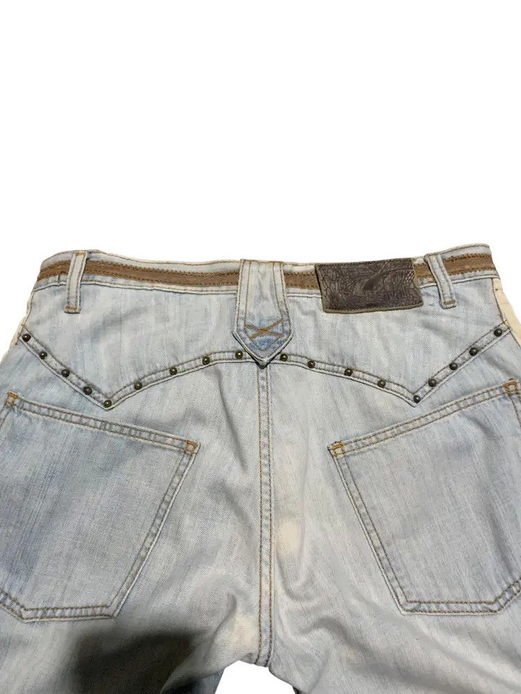Just Cavalli Vintage Cavalli studded punk leather taped snake skin denim Size US 31 - 12 Thumbnail