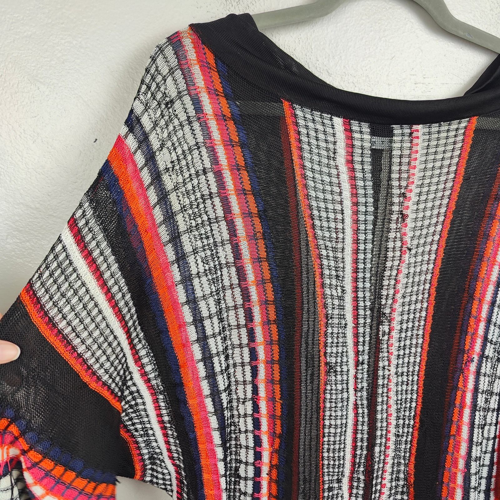 Trina Turk Trina Turk Sheer Striped Sweater Womens Large Approx Pink Size L / US 10 / IT 46 - 2 Thumbnail