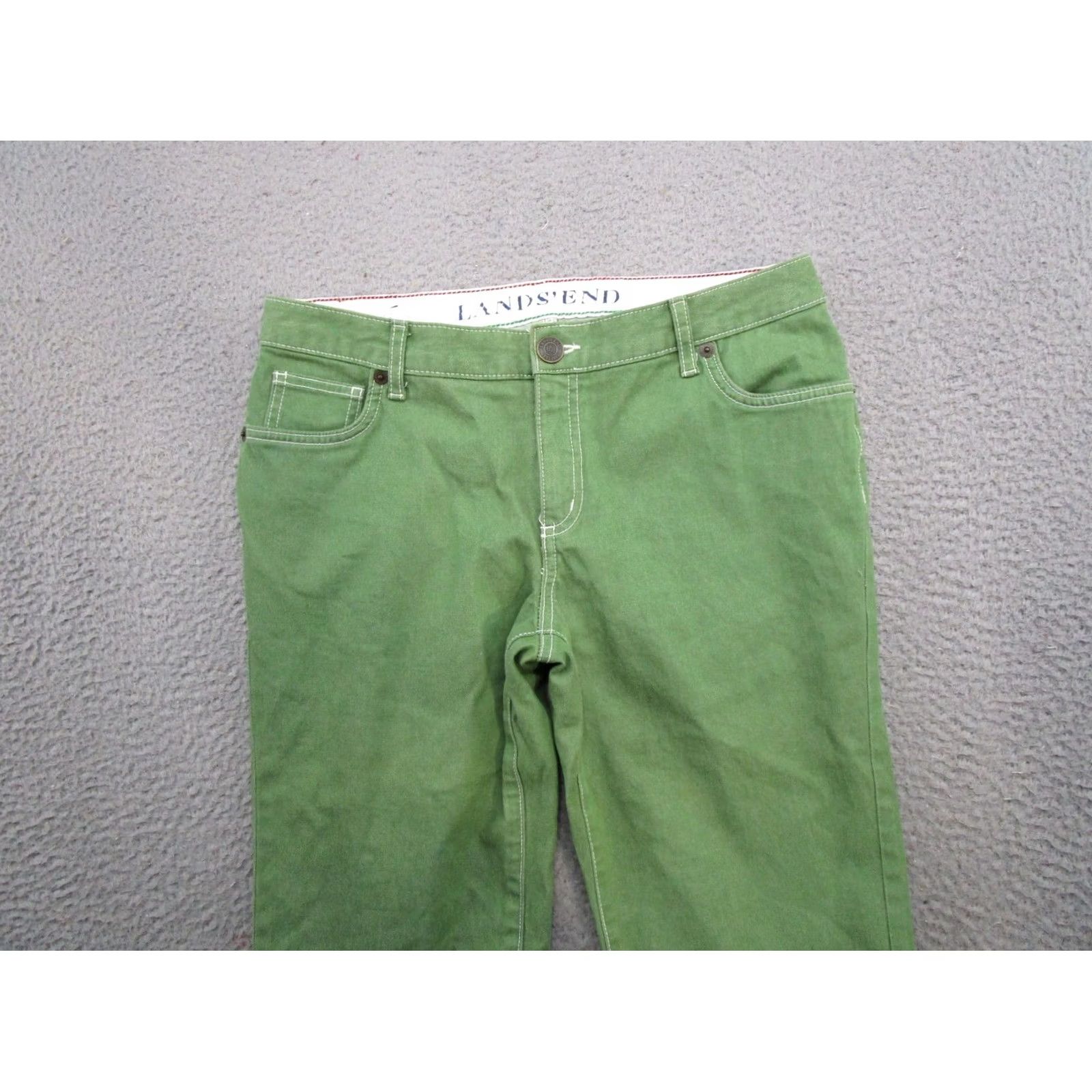 Lands' End Lands' End Modern Fit Capri Boot Leg Jeans 10P Green Denim Cotton 5-Pocket Womens Capris 10 Petite Used Size 32" / US 10 / IT 46 - 3 Thumbnail