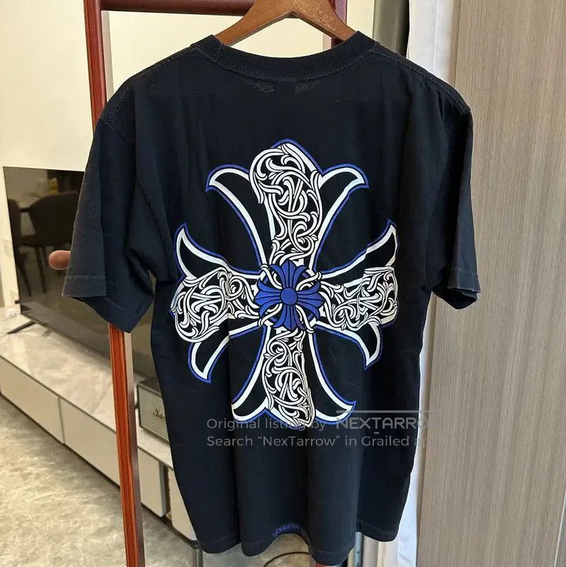 Chrome Hearts Black Cotton T-Shirt for Summer .