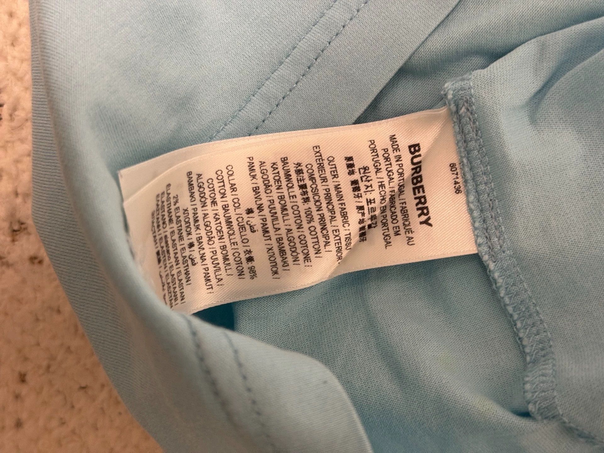 Burberry Burberry Light Blue Short Sleeve Tee S Authentic Size US S / EU 44-46 / 1 - 4 Thumbnail