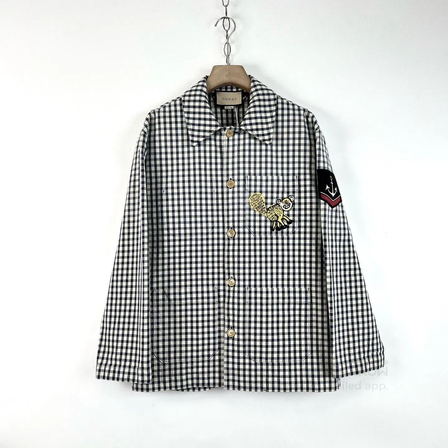 Gucci Gucci Blue Yellow Squirrel Print Check Jacket. Size US S / EU 44-46 / 1 - 1 Thumbnail