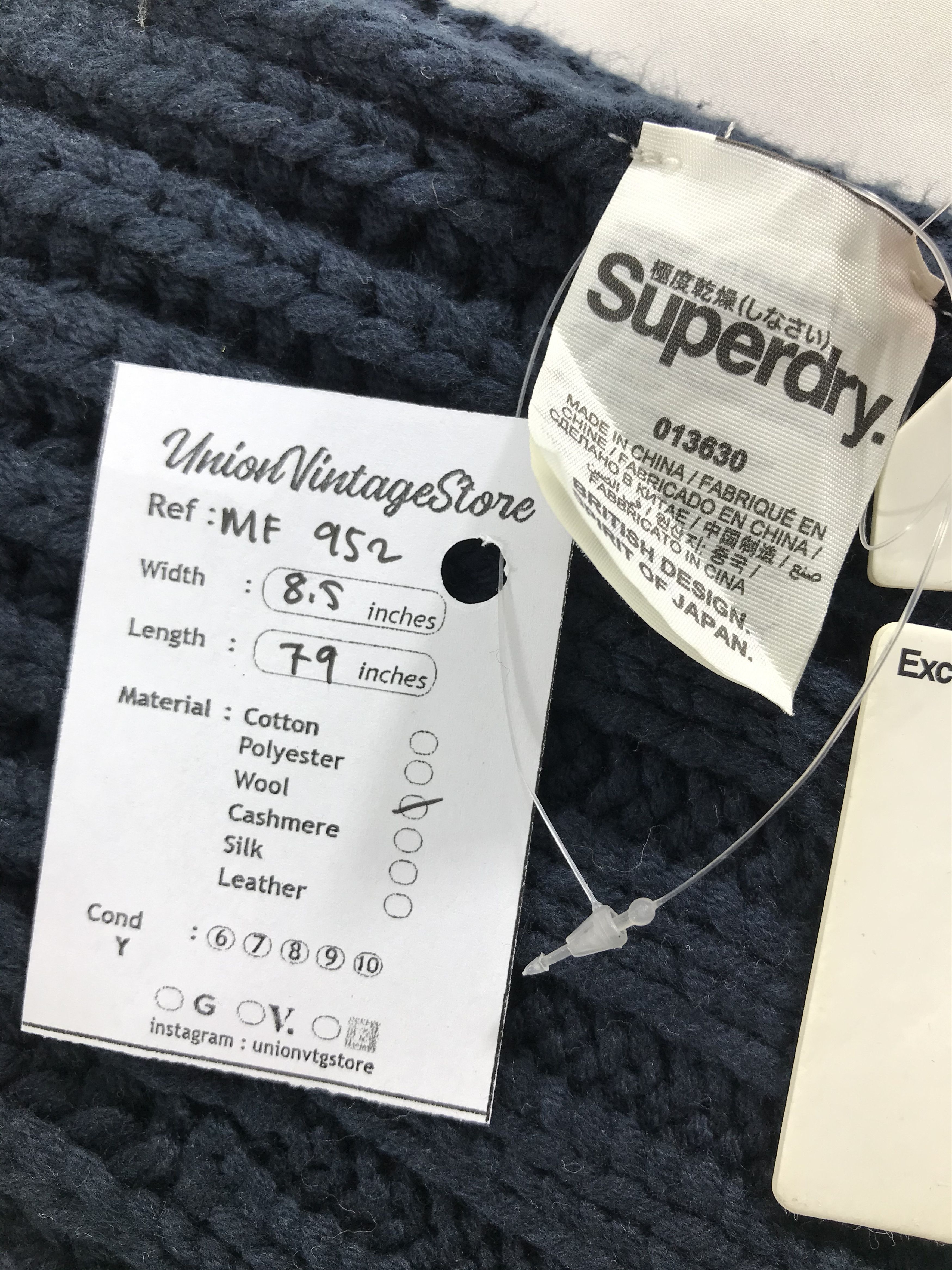 Superdry Vintage Superdry Scarf/Muffler/Neckwear MF952 Size ONE SIZE - 5 Thumbnail