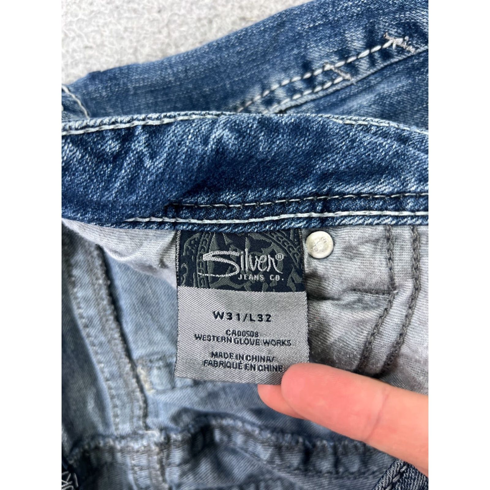 Silver Jeans Co. Silver Jeans Pants Womens 31 Blue Denim Suki Bootcut Low Rise 29x28 Embroidered Size 24" / US 00 / IT 34 - 7 Thumbnail