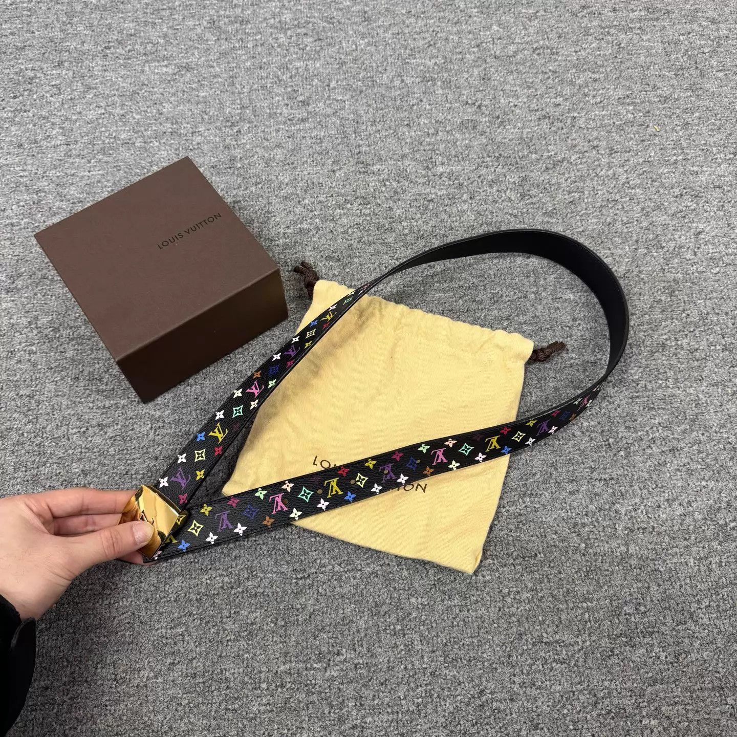 Louis Vuitton LV × Takashi Murakami Black Monogram Belt 99 New 32/80 Size ONE SIZE - 2 Thumbnail