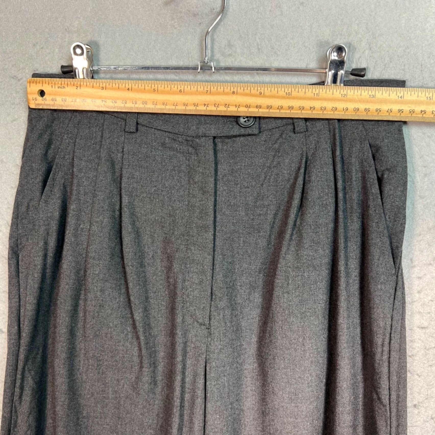 Vintage Gunex Womens Pants Size 8 Wool Blend Gray Pleated Straight Leg Trousers Size 30" / US 8 / IT 44 - 6 Thumbnail