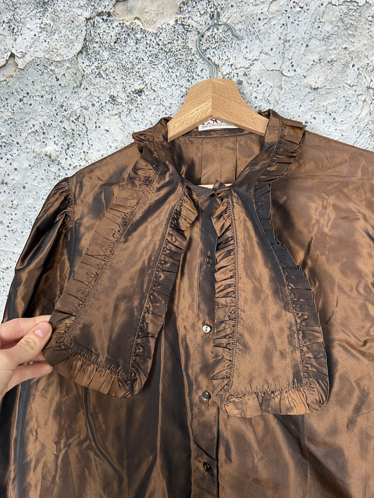 Escada × Vintage Vintage Escada Archive Cooper Silk Shirt Avant Garde Size L / US 10 / IT 46 - 3 Thumbnail