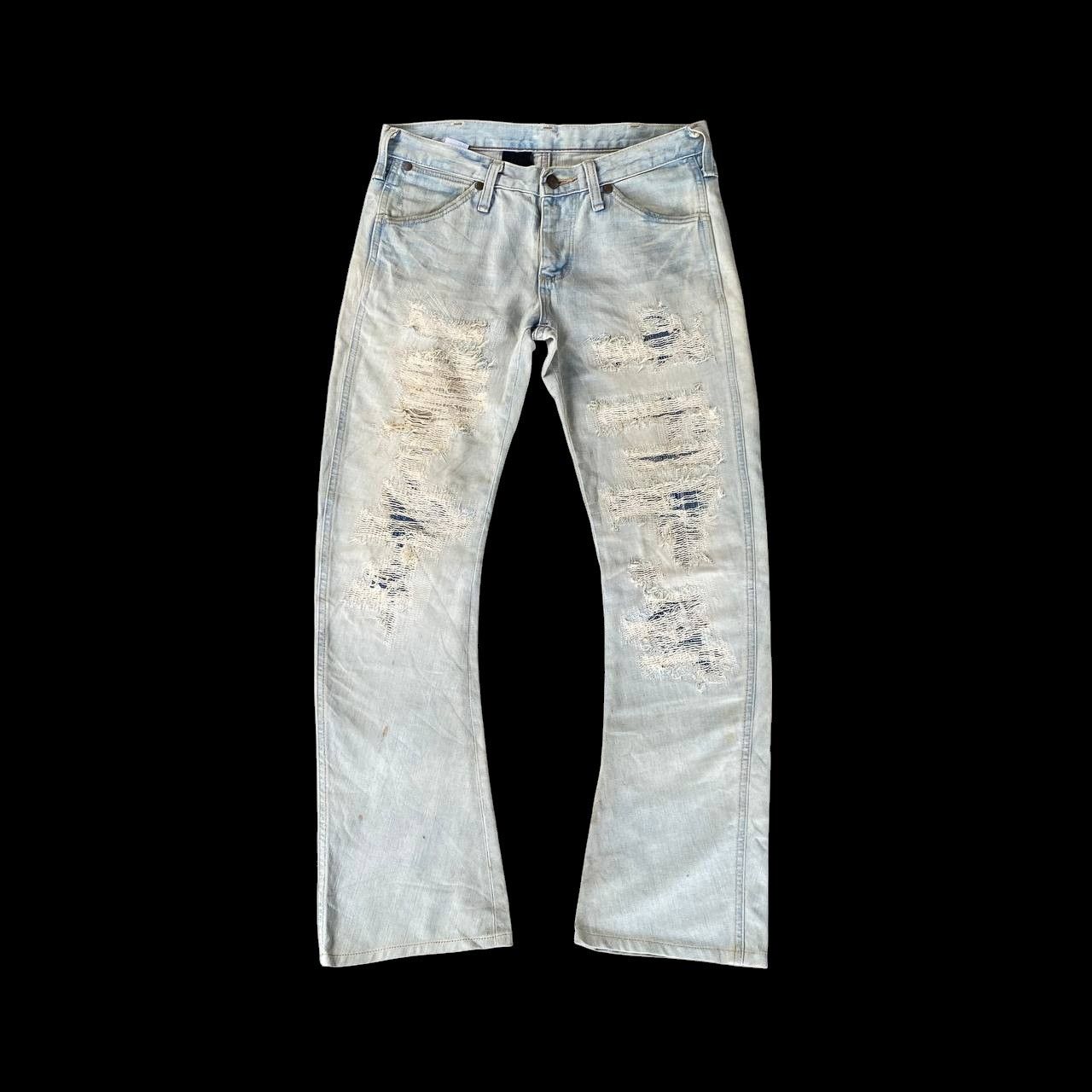 AKM × Wrangler RARE AKM X WRANGLER FLARED BORO DISTRESSED DIRTY STAIN W28 Size US 28 / EU 44 - 11 Thumbnail