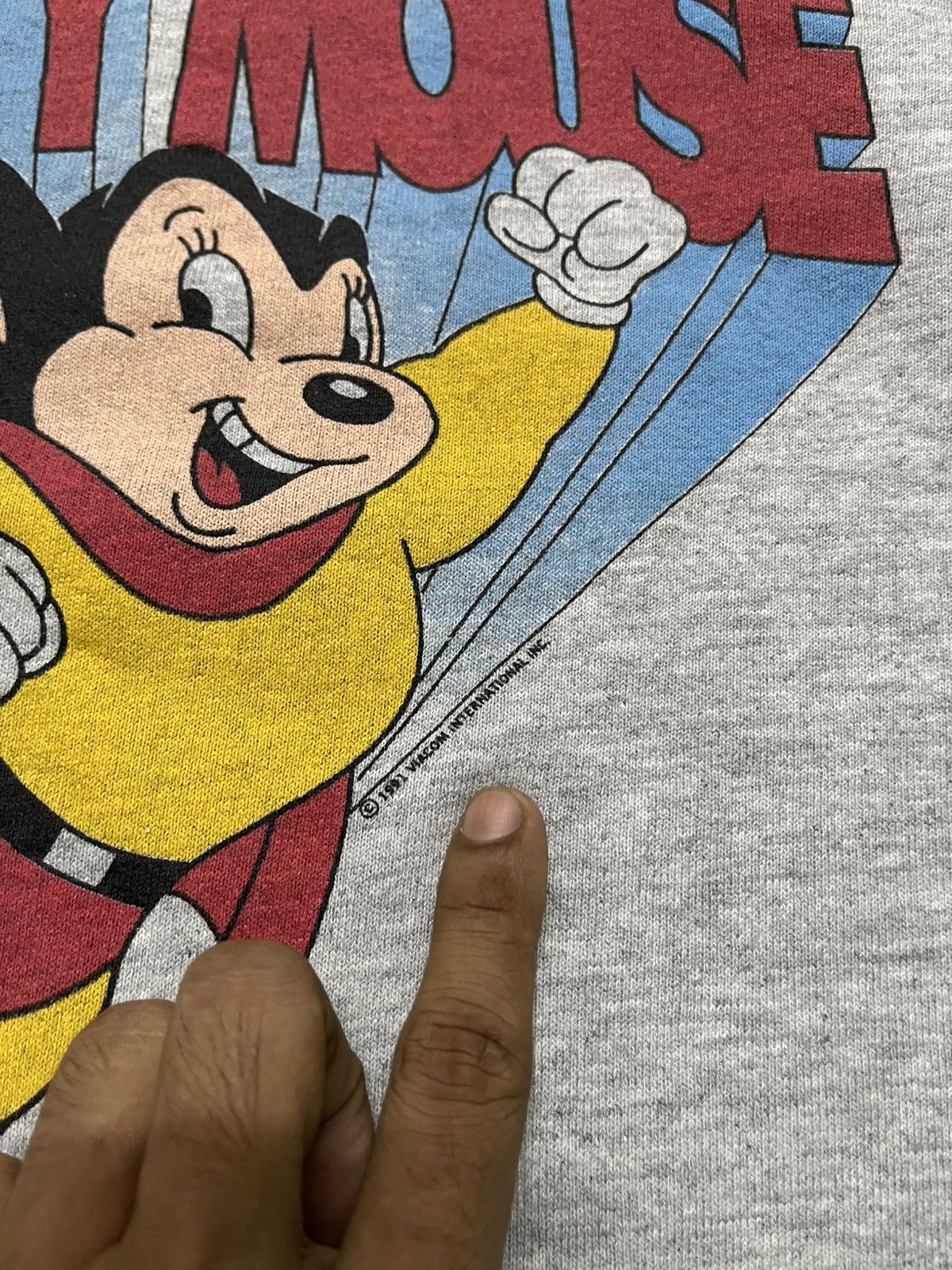 Cartoon Network × Vintage 1991 OG MIGHTY MOUSE CARTOON NETWORK CREWNECK Size US S / EU 44-46 / 1 - 6 Thumbnail