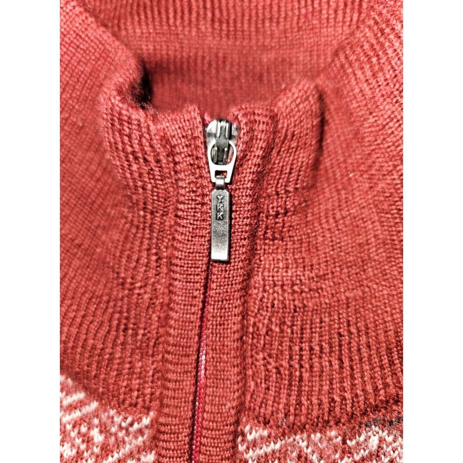 Eddie Bauer Eddie Bauer Full Zip Sweater Women's XL Red Fair Isle Wool Blend Classic Holiday Outdoor Ski Size XL / US 12-14 / IT 48-50 - 7 Thumbnail