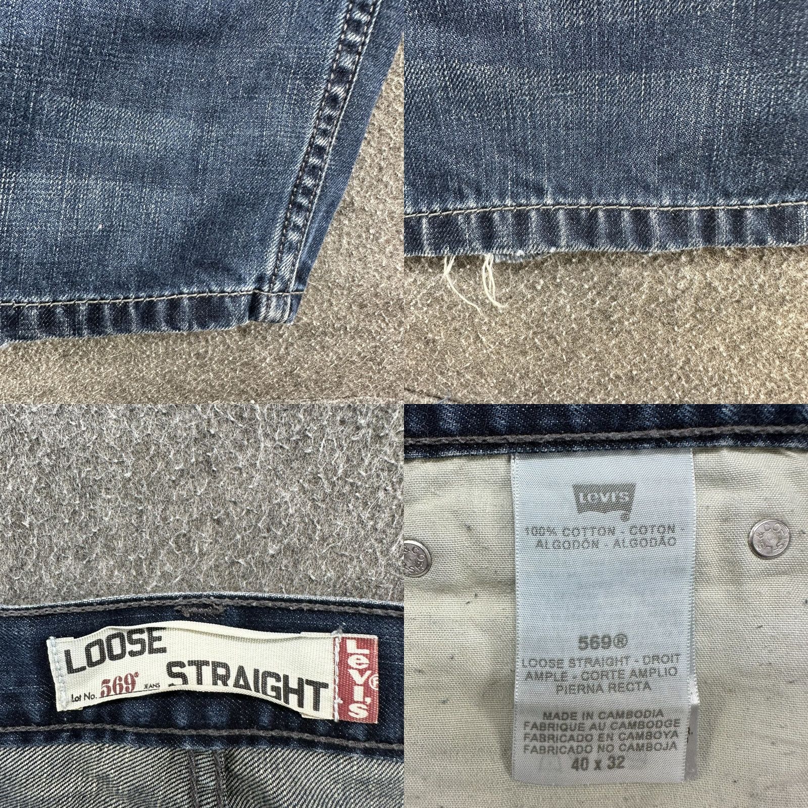 Levi's VINTAGE Levi's 569 Jeans Mens 40x32 Blue Distressed Relaxed 5-Pocket Denim Cotton Straight Baggy Y2K Size US 40 / EU 56 - 8 Thumbnail