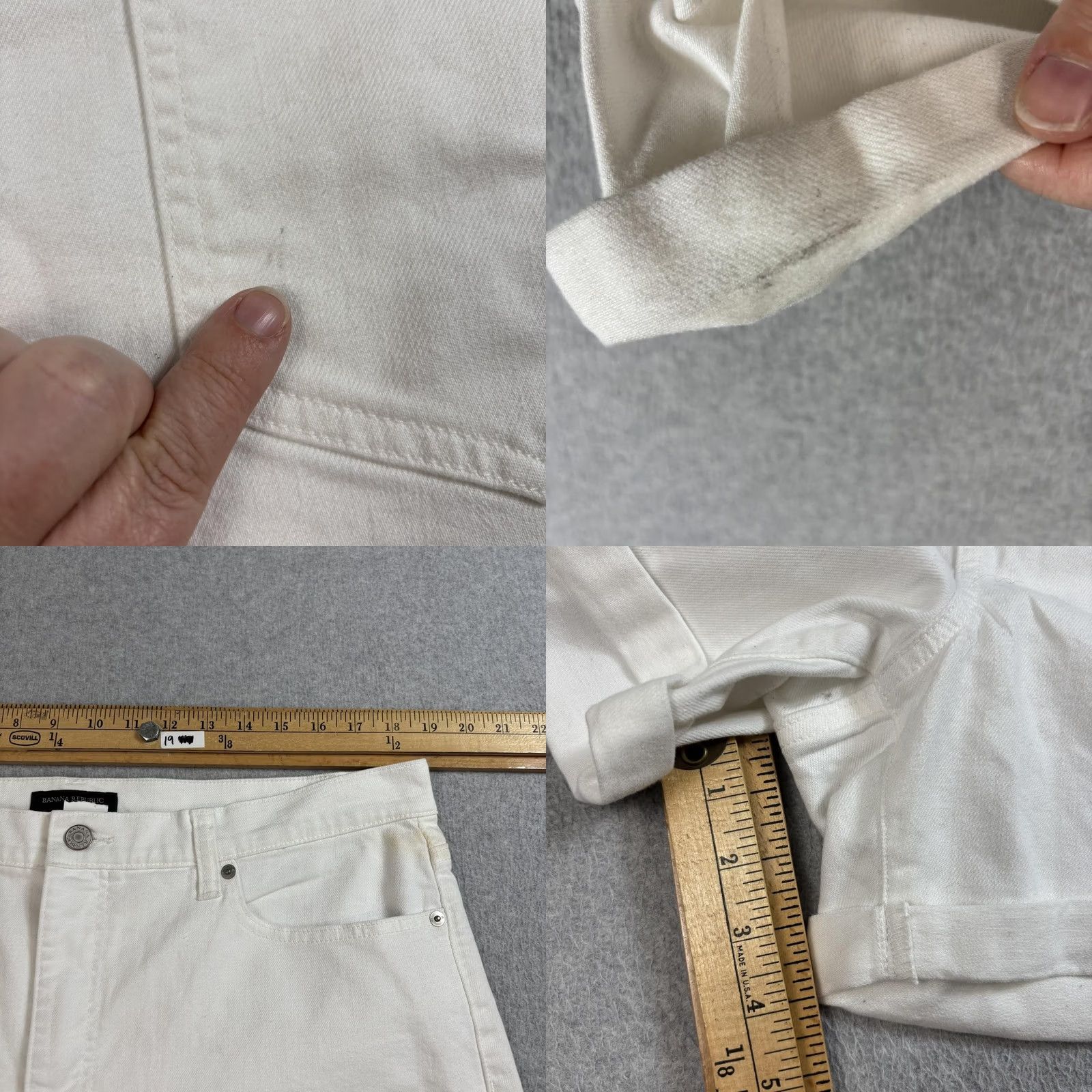 Banana Republic VINTAGE Banana Republic Womens Shorts 16 White Girlfriend Denim Washwell Rolled Hem (NOTE: Vintage not applicable) Size 38" / US 16 / IT 52 - 8 Thumbnail