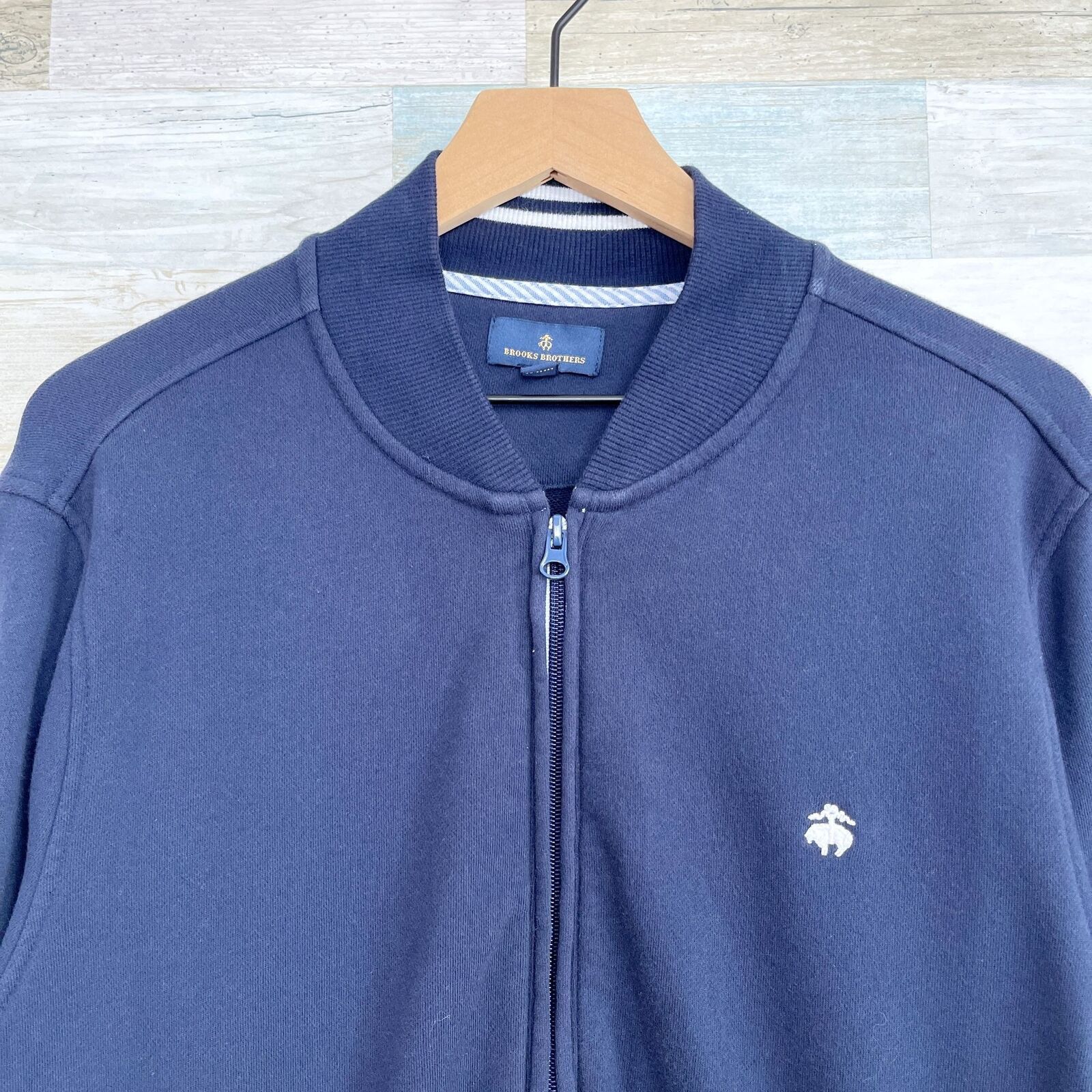 Brooks Brothers Brooks Brothers Full Zip Sweater Jacket Blue White Mens L Size US L / EU 52-54 / 3 - 2 Thumbnail