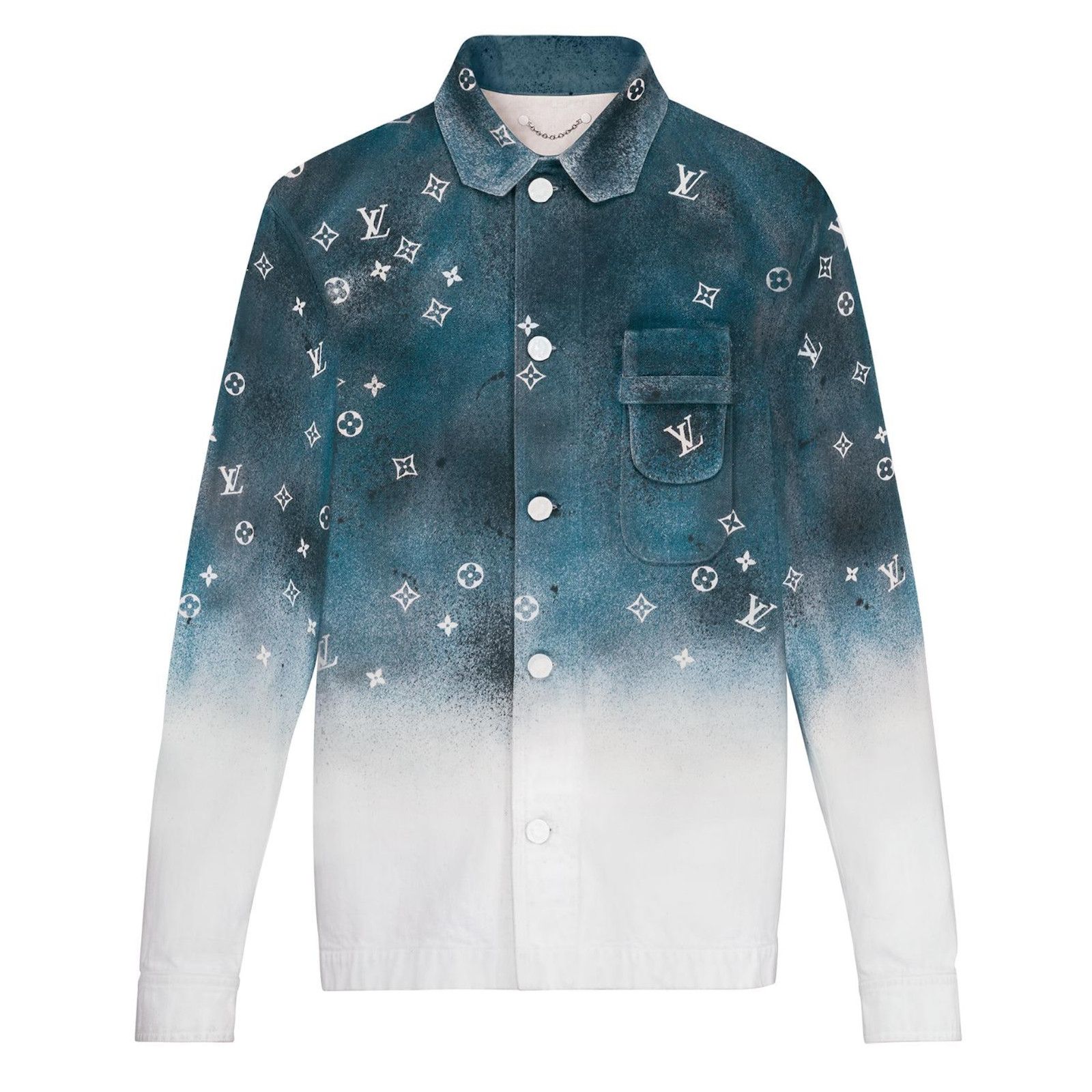 Louis Vuitton Louis Vuitton Workwear Monogram Blue White Denim Jacket S Size US S / EU 44-46 / 1 - 1 Thumbnail