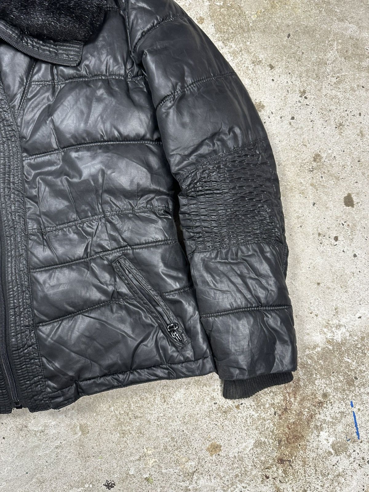 If Six Was Nine × Japanese Brand × Le Grande Bleu (L.G.B.) Vintage Y2K Faux Fur Black Collar Bomber Jacket Size US S / EU 44-46 / 1 - 4 Thumbnail
