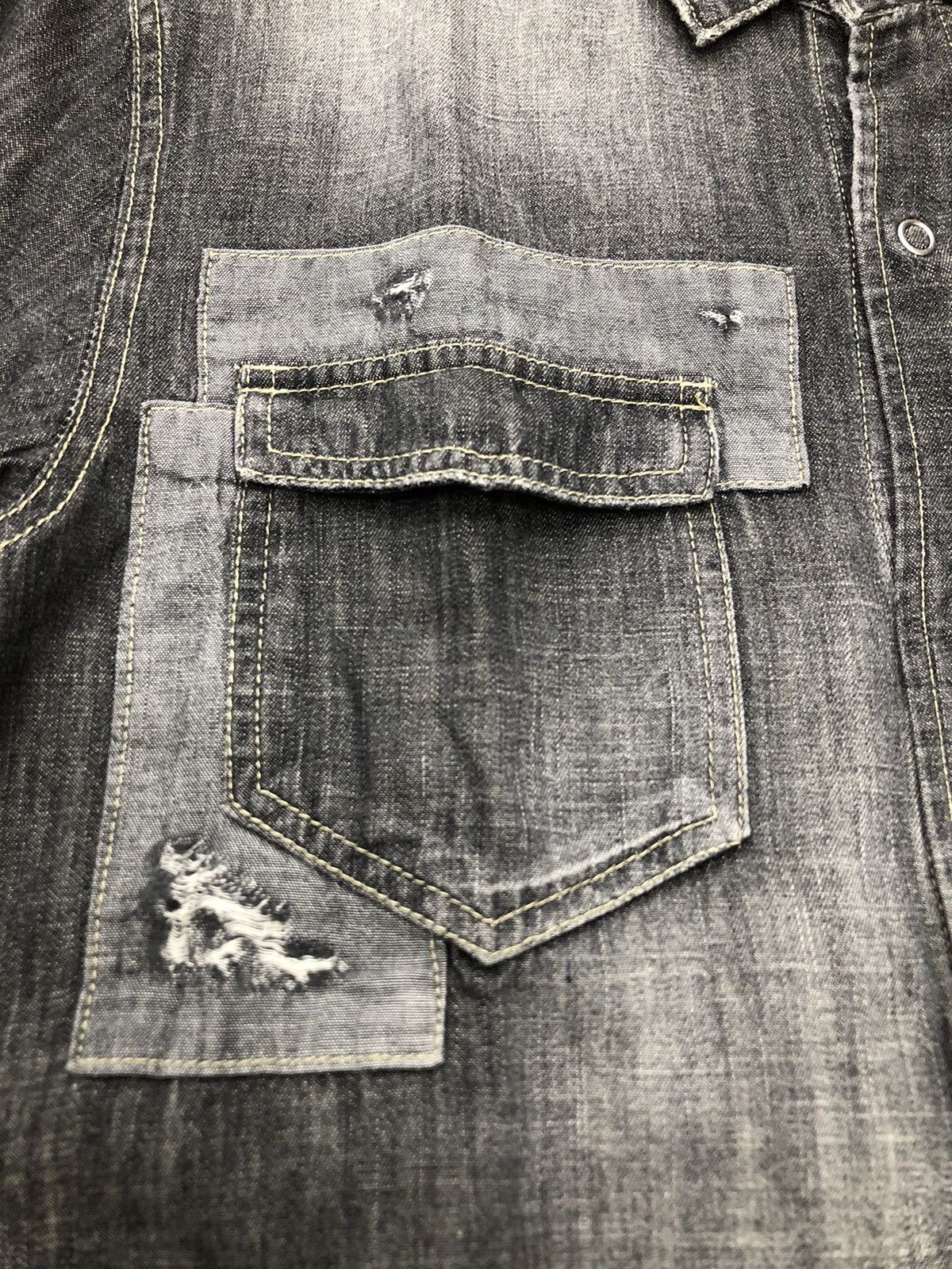 If Six Was Nine Glamb Japan Snap Button Distressed Denim shirt Size US S / EU 44-46 / 1 - 7 Thumbnail