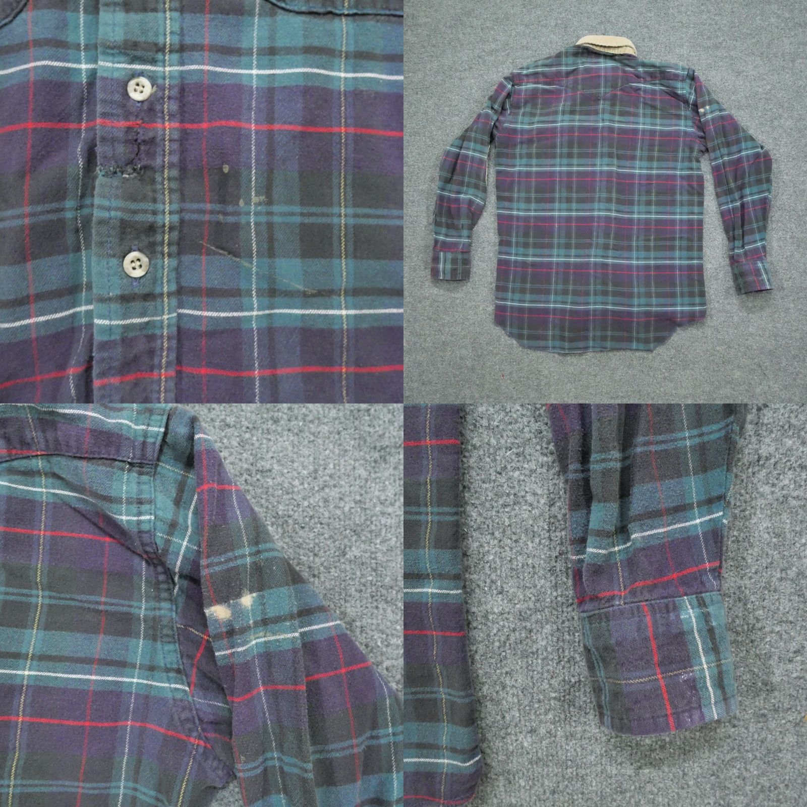 Wrangler VINTAGE Wrangler Shirt Mens 15.5 34 Blue Green Plaid Flannel 80s Workwear Casual Button-Up Size US L / EU 52-54 / 3 - 8 Thumbnail