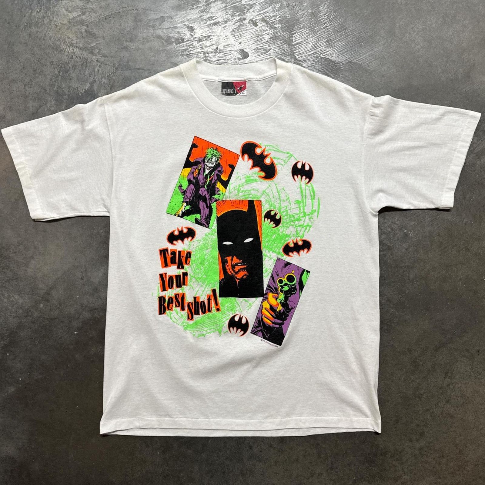 Vintage Batman And Joker Take Your Best Shot Vintage 80s T-Shirt Size US XL / EU 56 / 4 - 1 Thumbnail