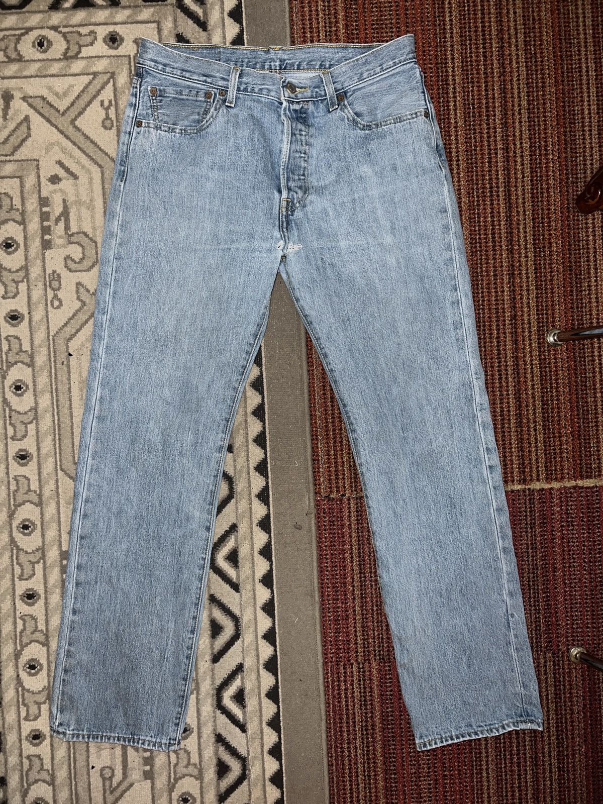 Levi's Vintage OOs Levis 501 Distressed flybuttoredline Denim Jeans Size US 33 - 1 Thumbnail