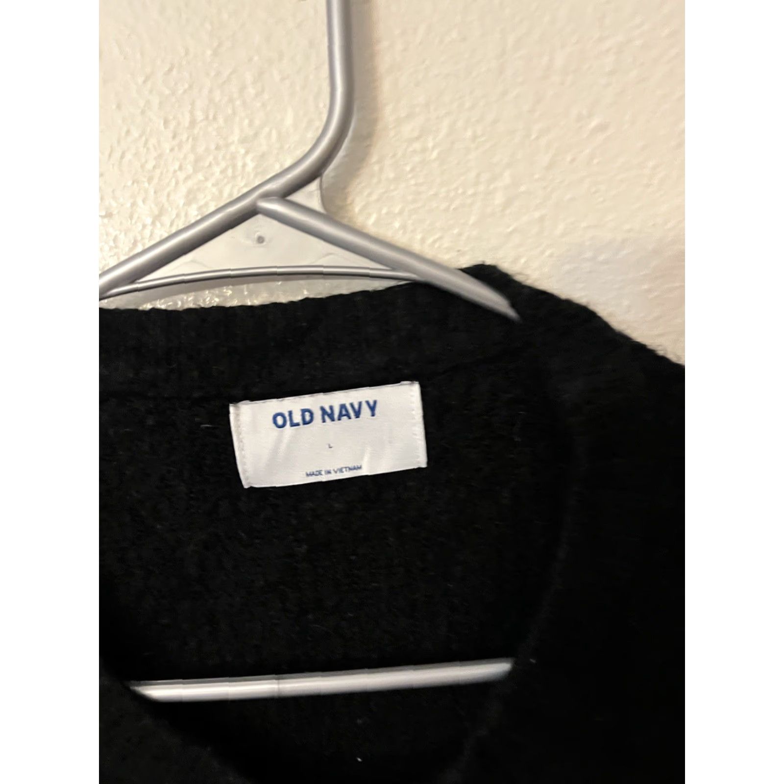 Old Navy Old Navy Black Knit Pullover Sweater Long Sleeve Women’s Size L Acrylic — Regular Fit, Solid Pattern, Round Neck, Casual, Vintage: No Size L / US 10 / IT 46 - 3 Thumbnail